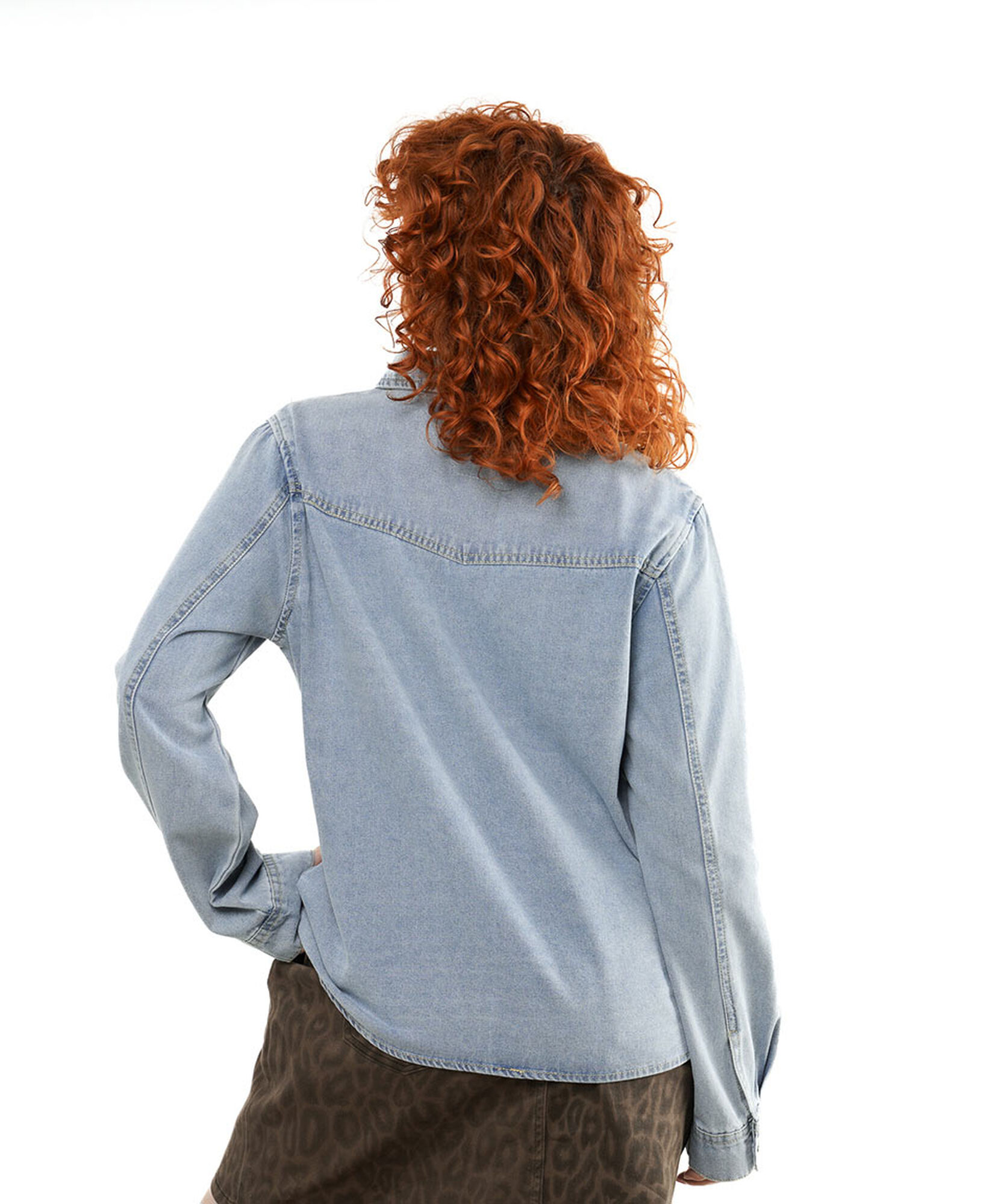 Blusa mujer denim doble bolsillo Blusa mujer denim doble bolsillo