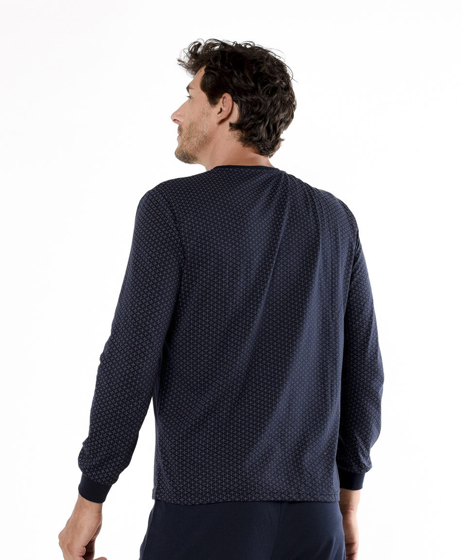 Pijama hombre bolsillo azul oscuro