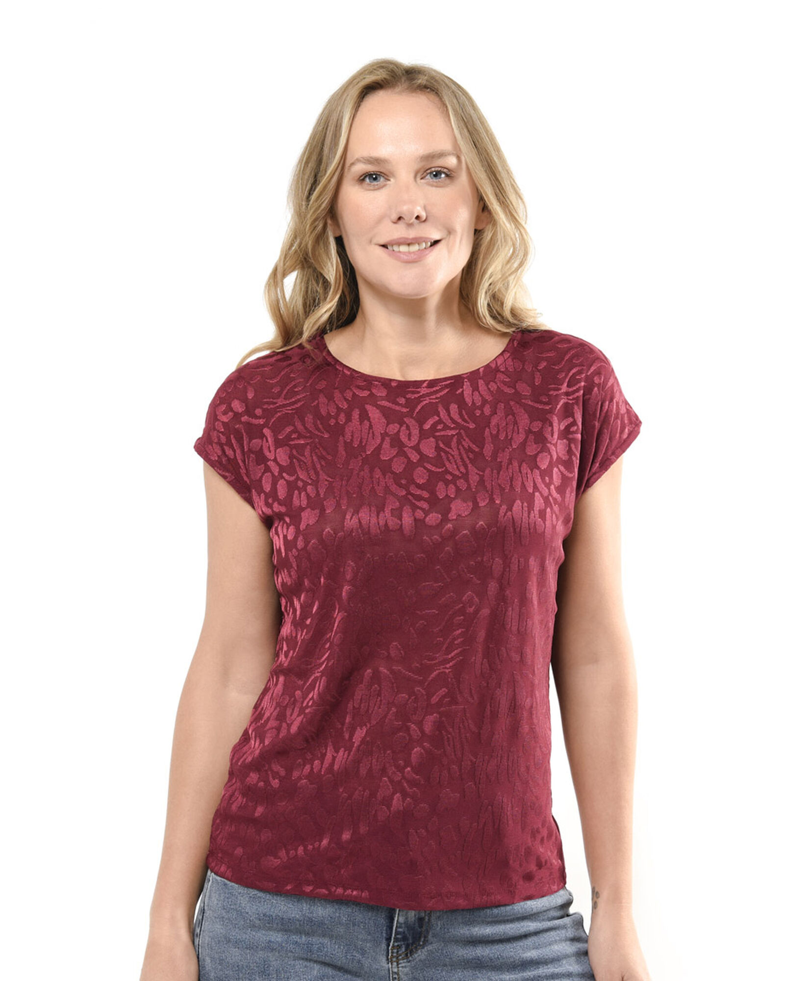 Polera mujer print textura Polera mujer print textura