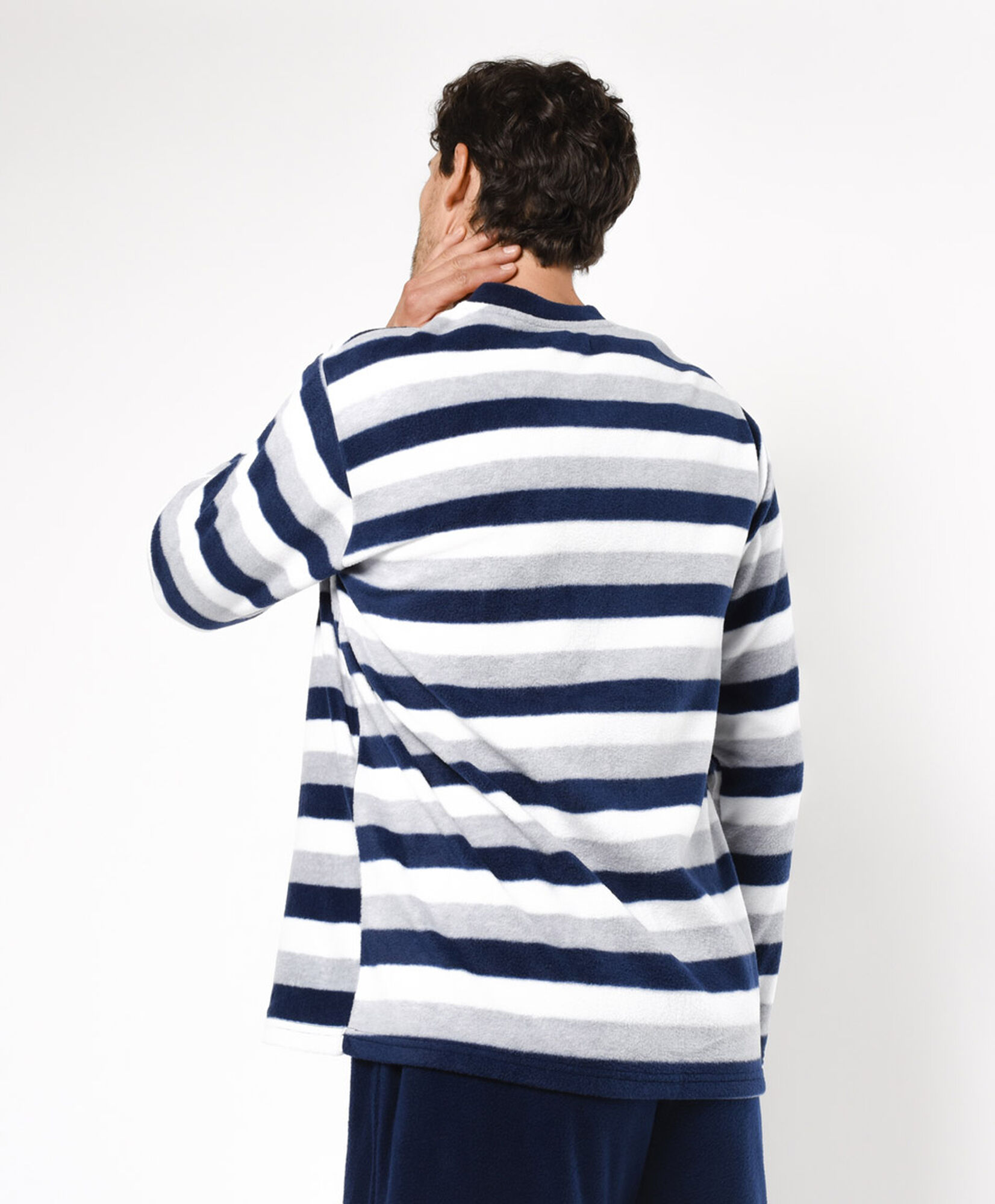 Pijama hombre polar líneas tricolor Pijama hombre polar líneas tricolor