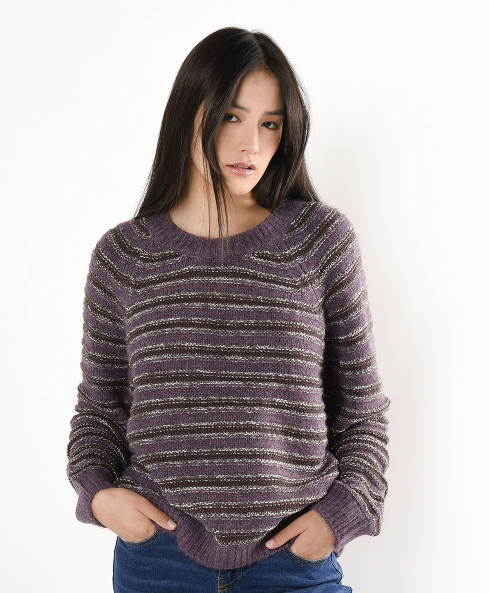 Sweater mujer líneas mix Sweater mujer líneas mix