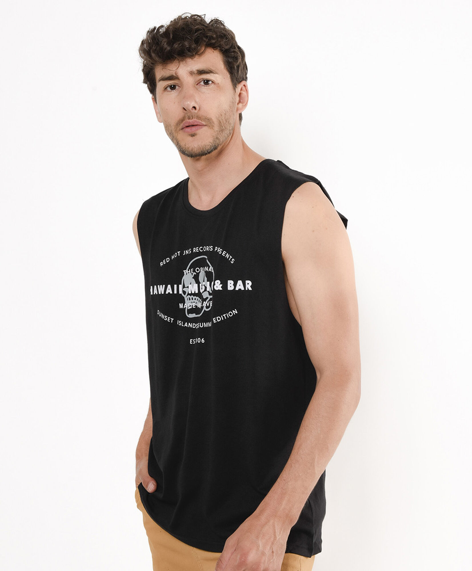 Polera hombre hawaii sin mangas Polera hombre hawaii sin mangas