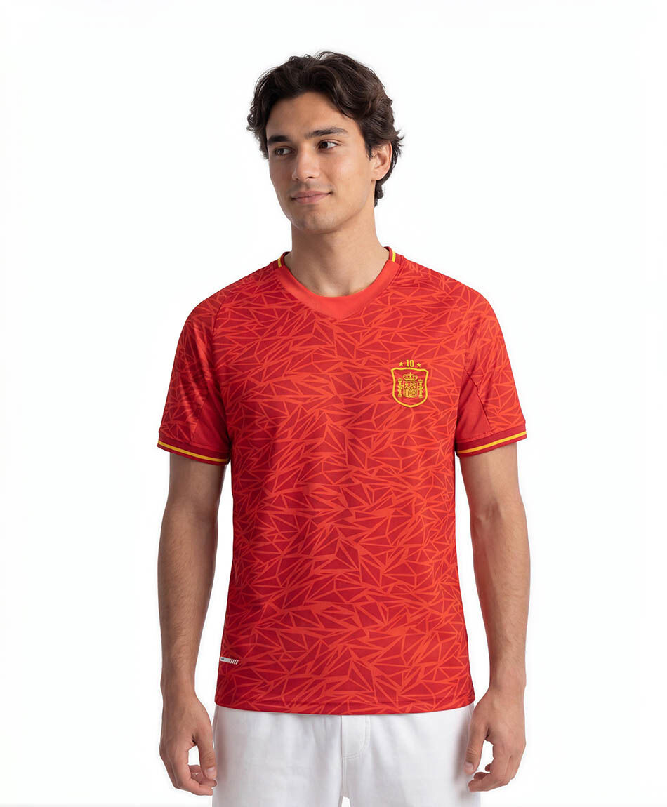 Polera deportiva hombre f&uacute;tbol roja
