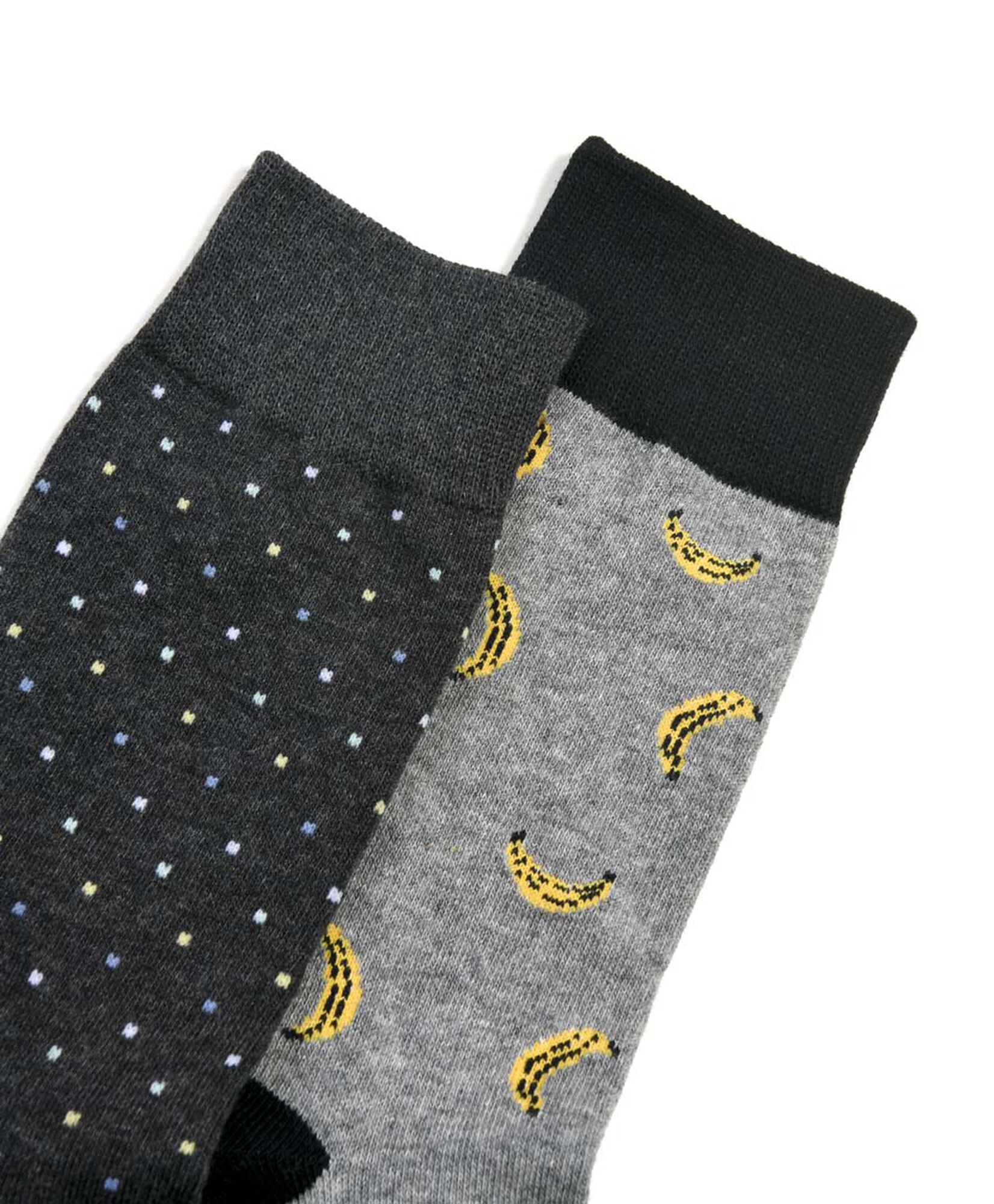 Set 2 calcetines hombre banana puntos Set 2 calcetines hombre banana puntos