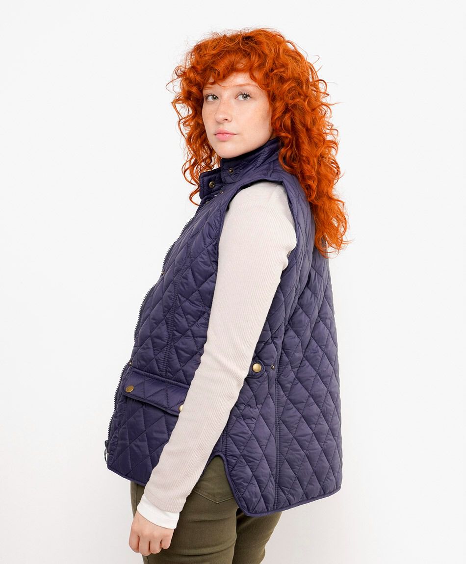 Parka mujer sin mangas entallada blue