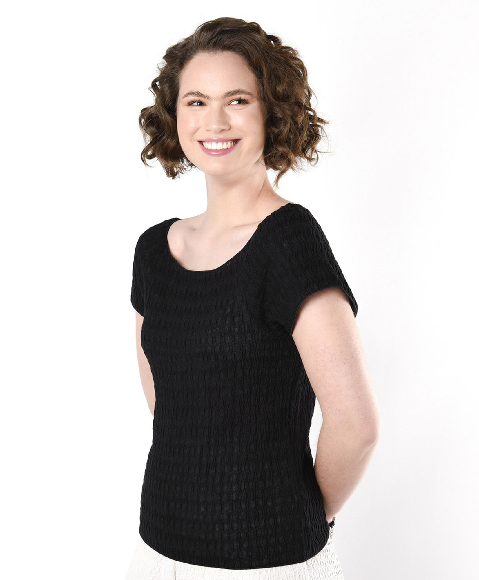 Polera mujer texturizada negra Polera mujer texturizada negra