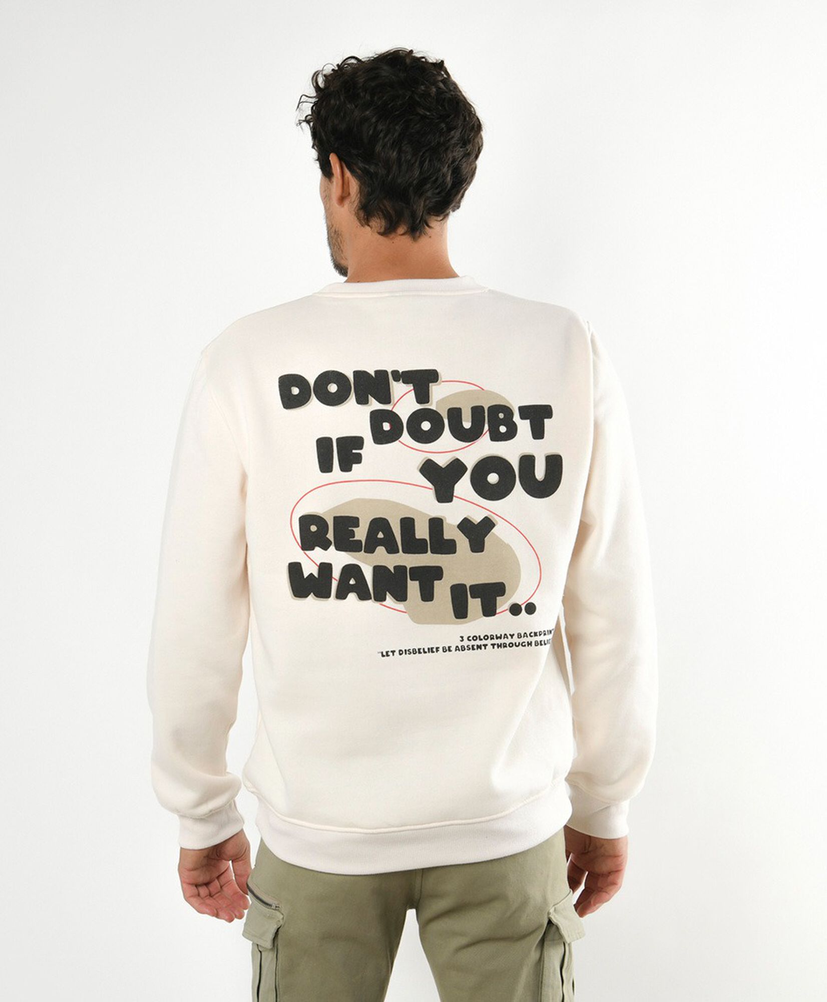 Polerón hombre doble estampado frase Polerón hombre doble estampado frase