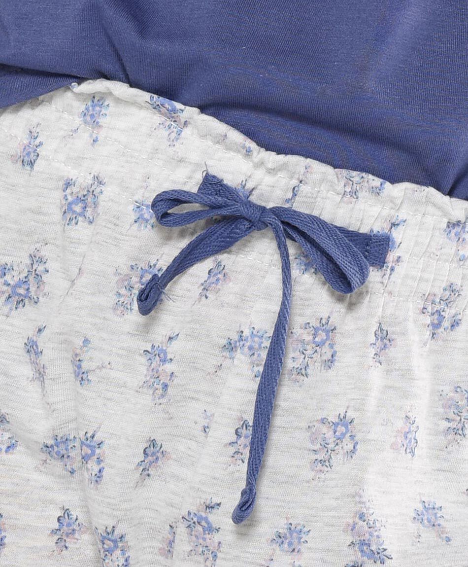 Pijama mujer floreado encaje 2 piezas