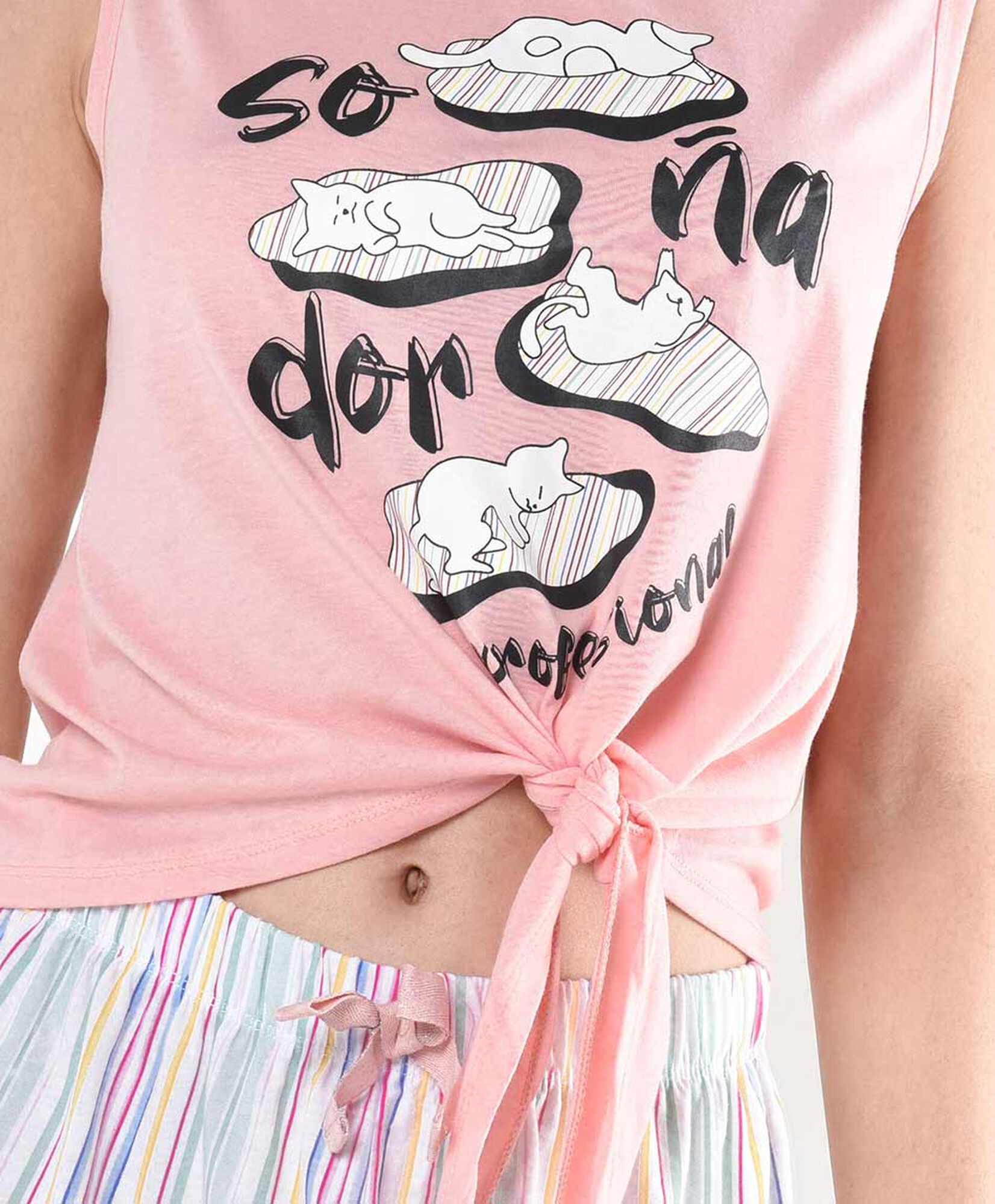 Pijama mujer gatos nudo short Pijama mujer gatos nudo short