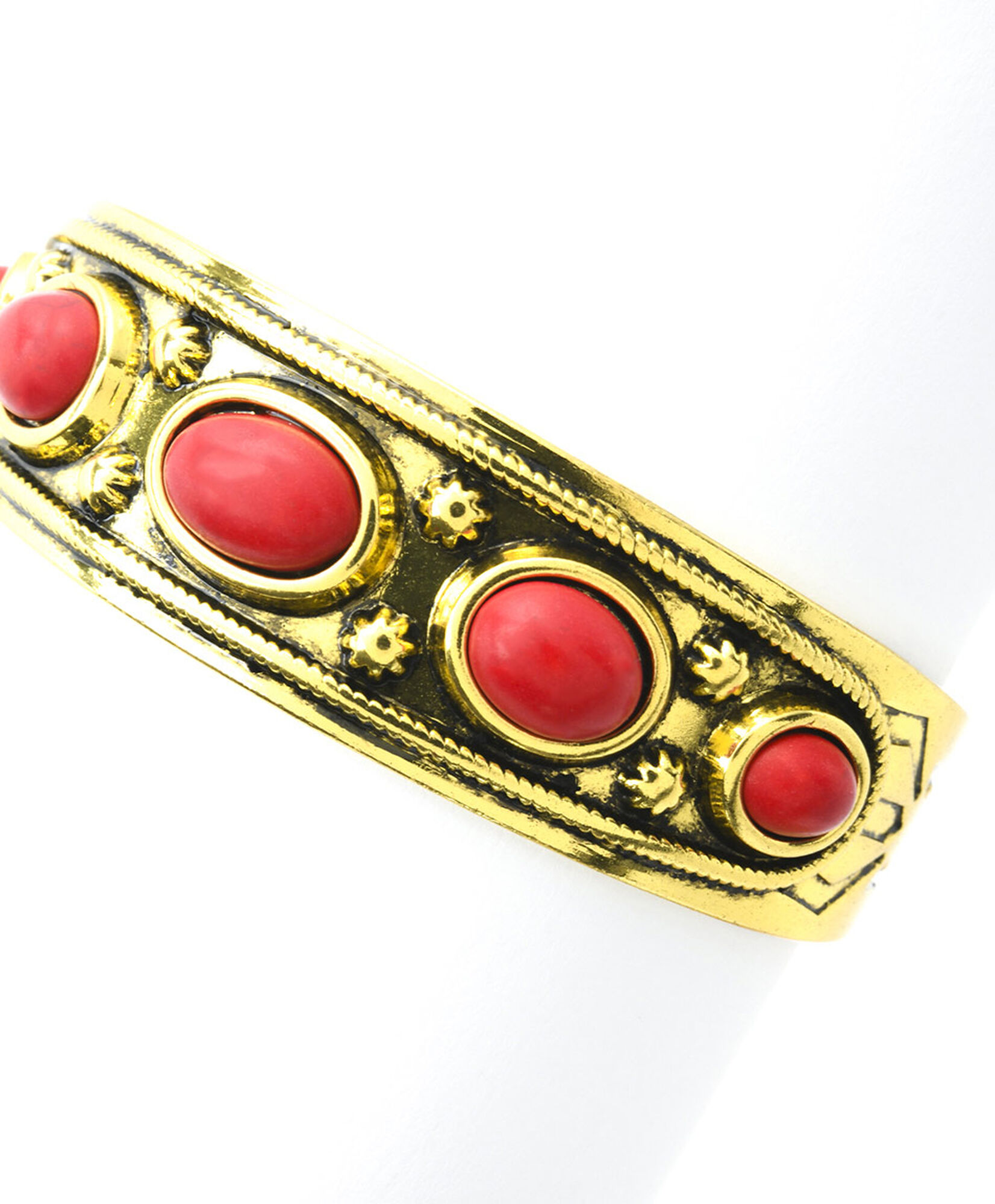 Pulsera mujer dorada y roja Pulsera mujer dorada y roja