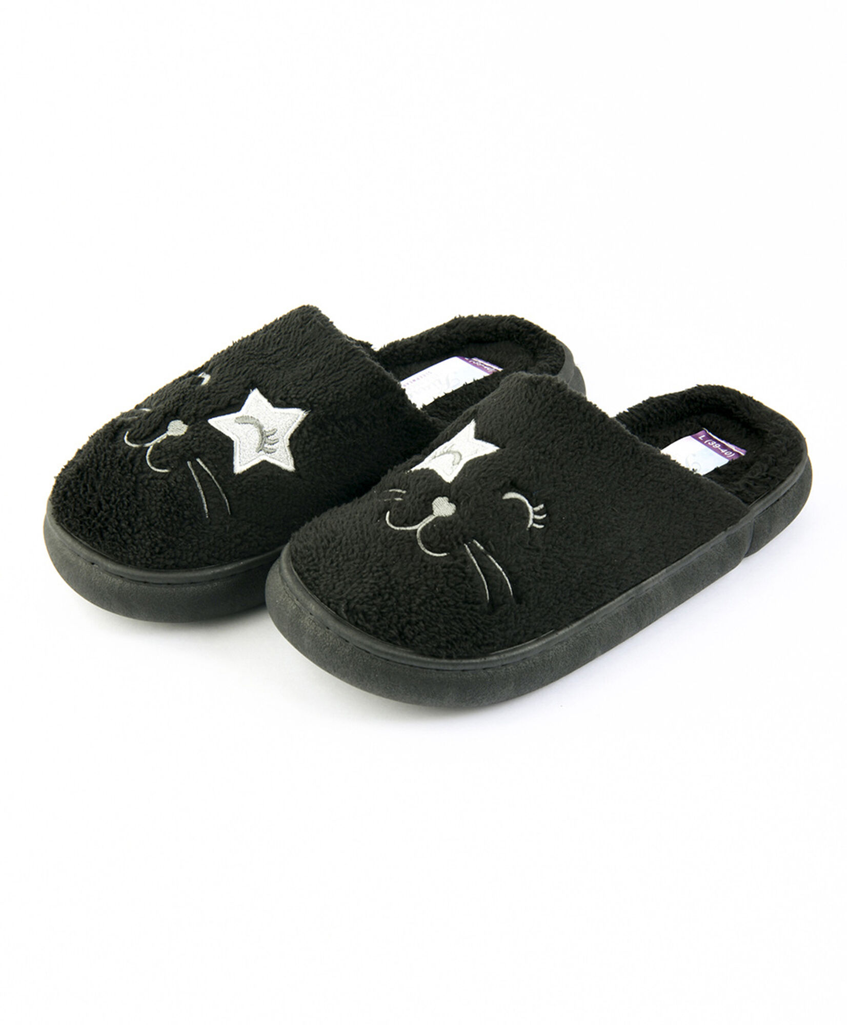Zapatilla de descanso mujer gato negro Zapatilla de descanso mujer gato negro