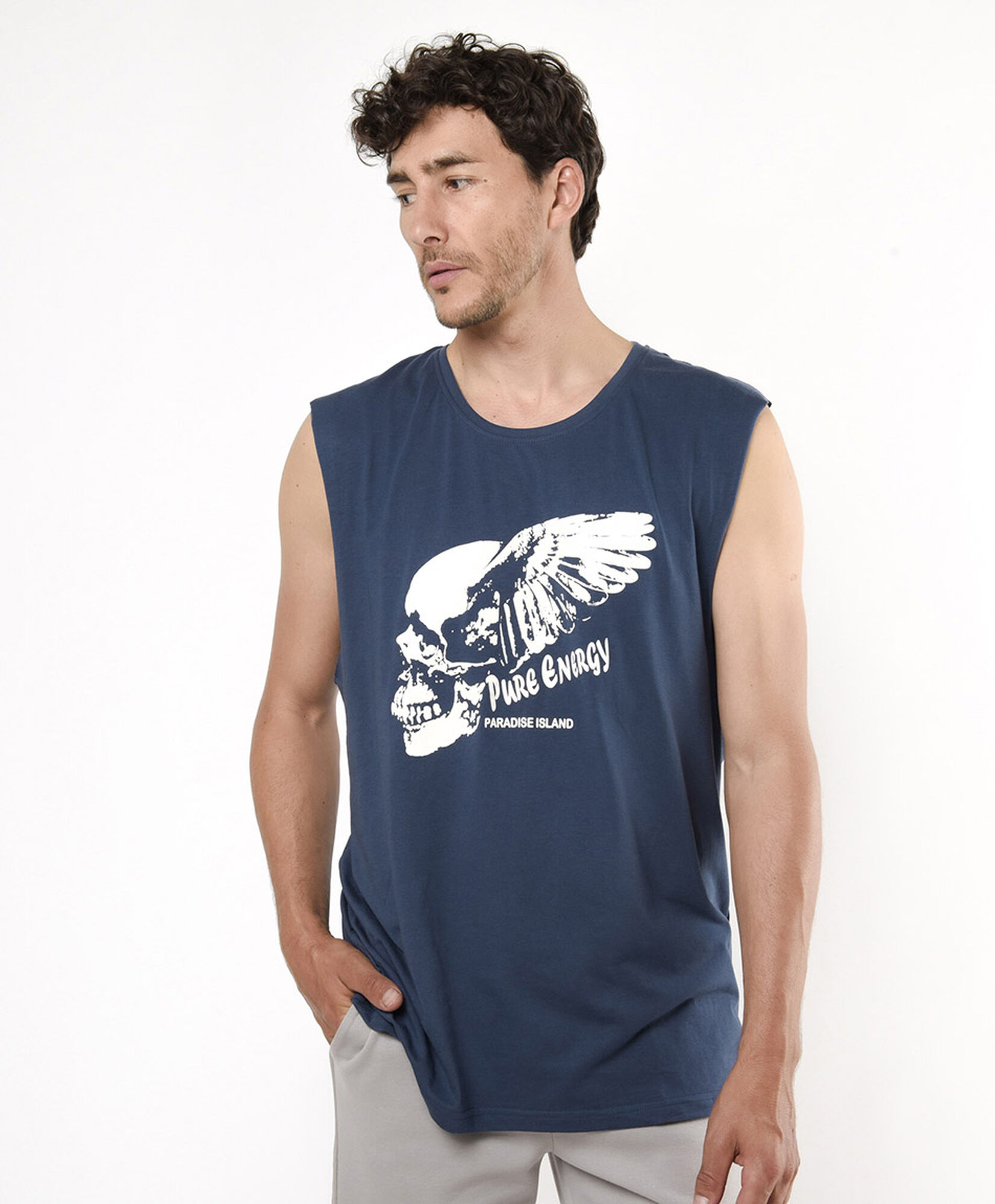 Polera hombre energía sin mangas Polera hombre energía sin mangas