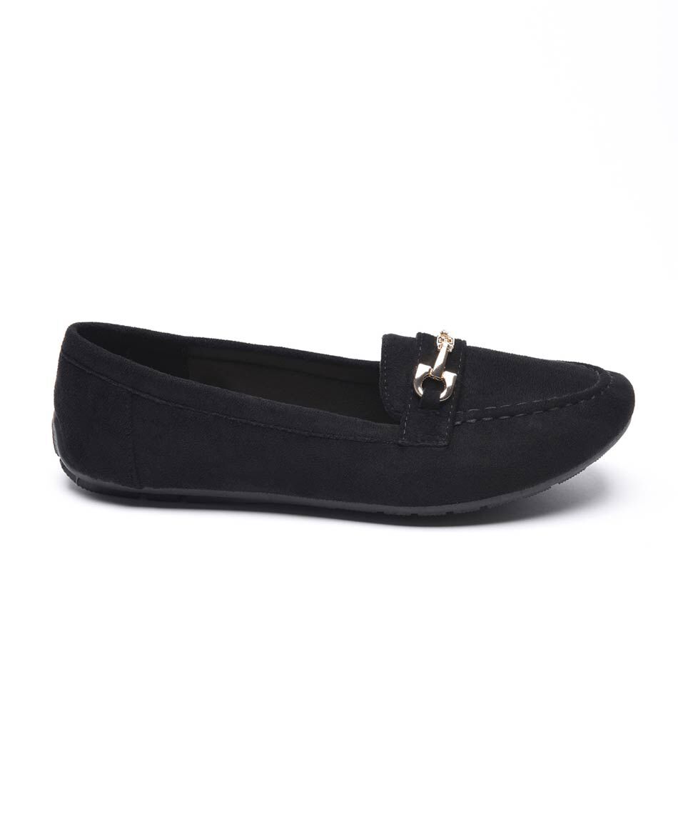 Mocas&iacute;n mujer hebilla dorada
