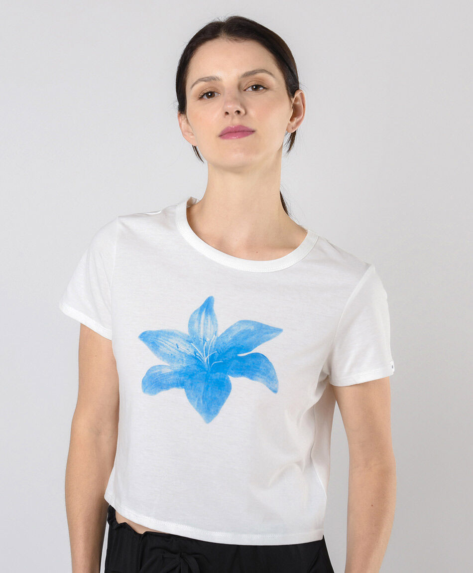 Polera mujer orquídea azul