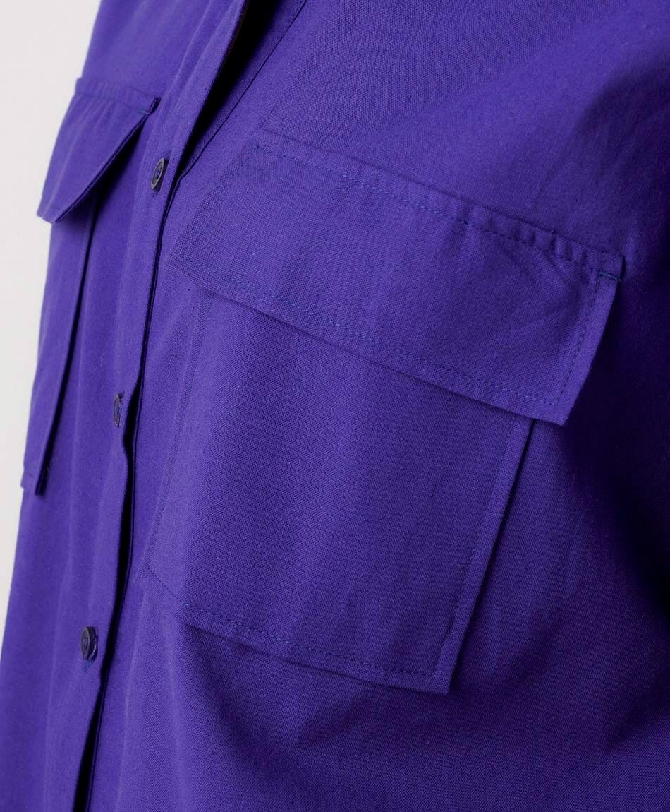 Blusa mujer lino bolsillos