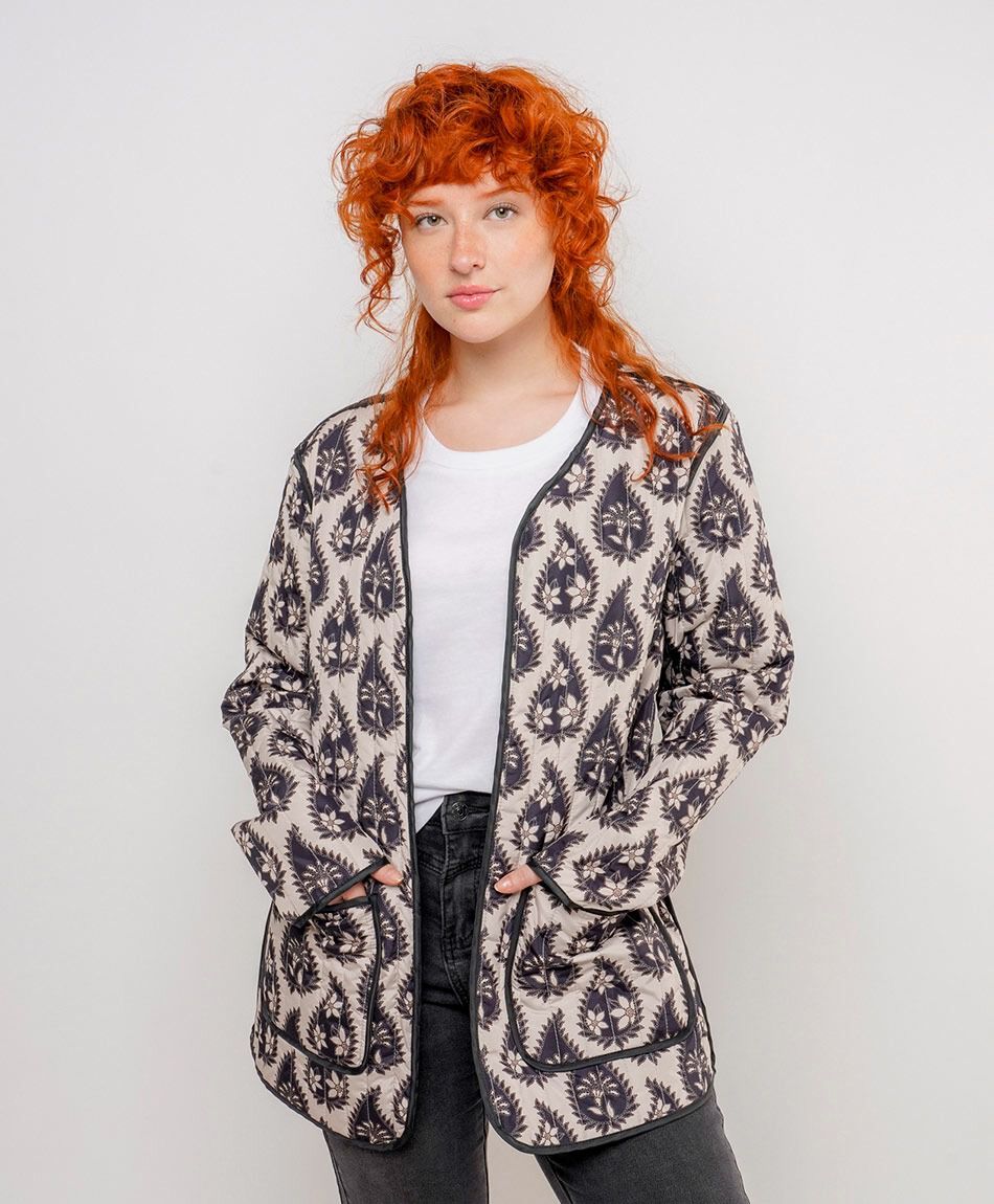 Parka mujer reversible print