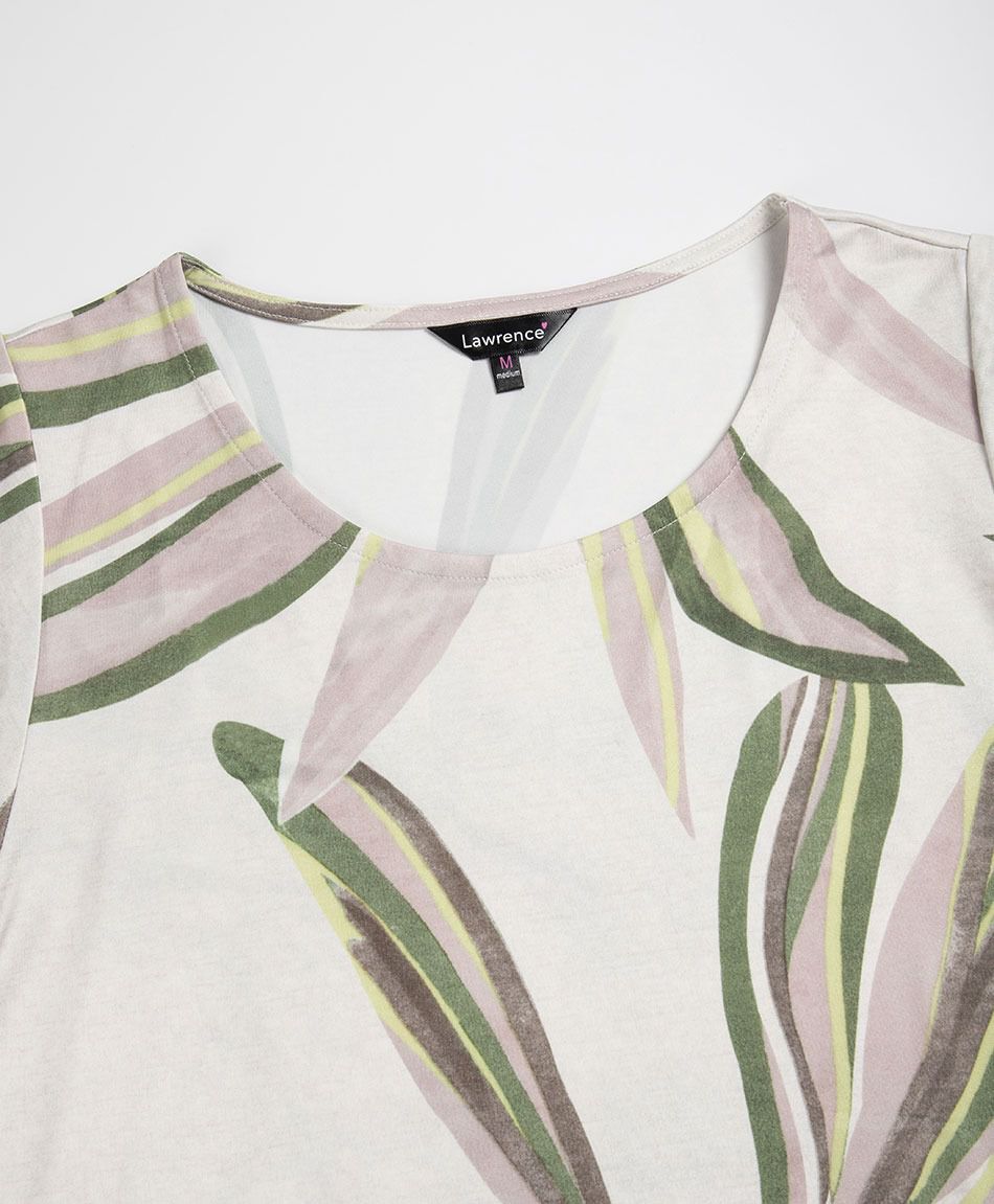 Polera mujer print hojas