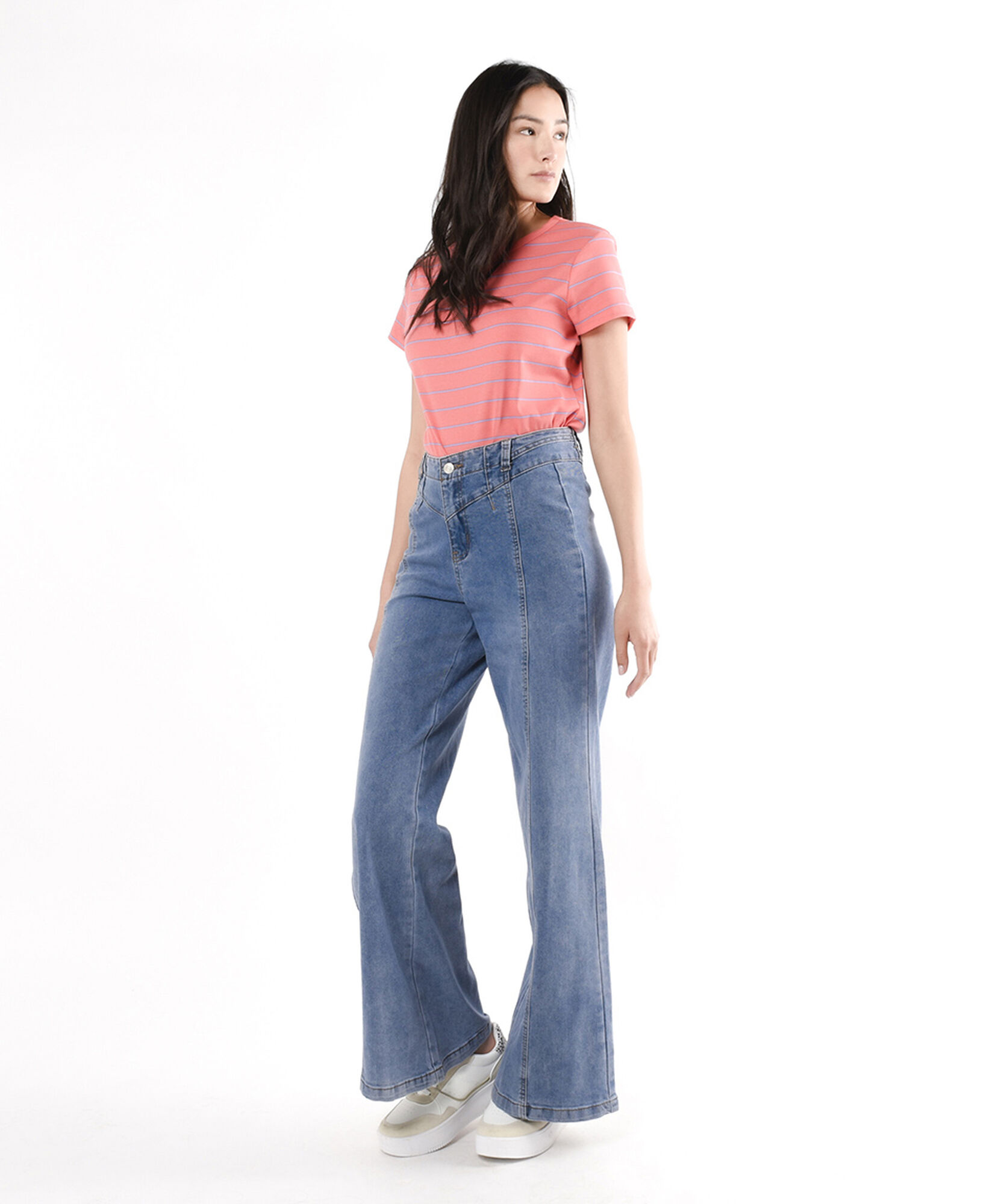Jeans mujer corte frontal wide Jeans mujer corte frontal wide