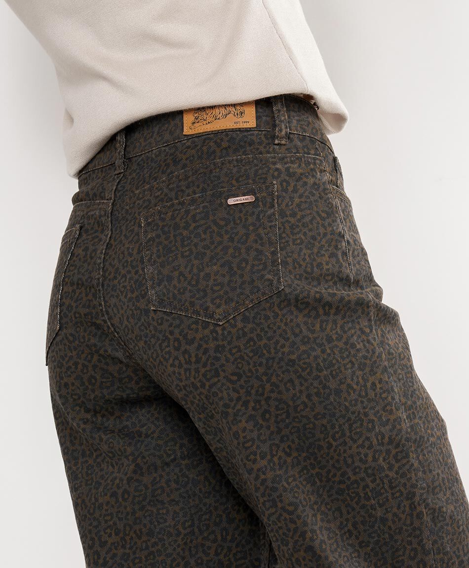 Jeans mujer animal print liso brown