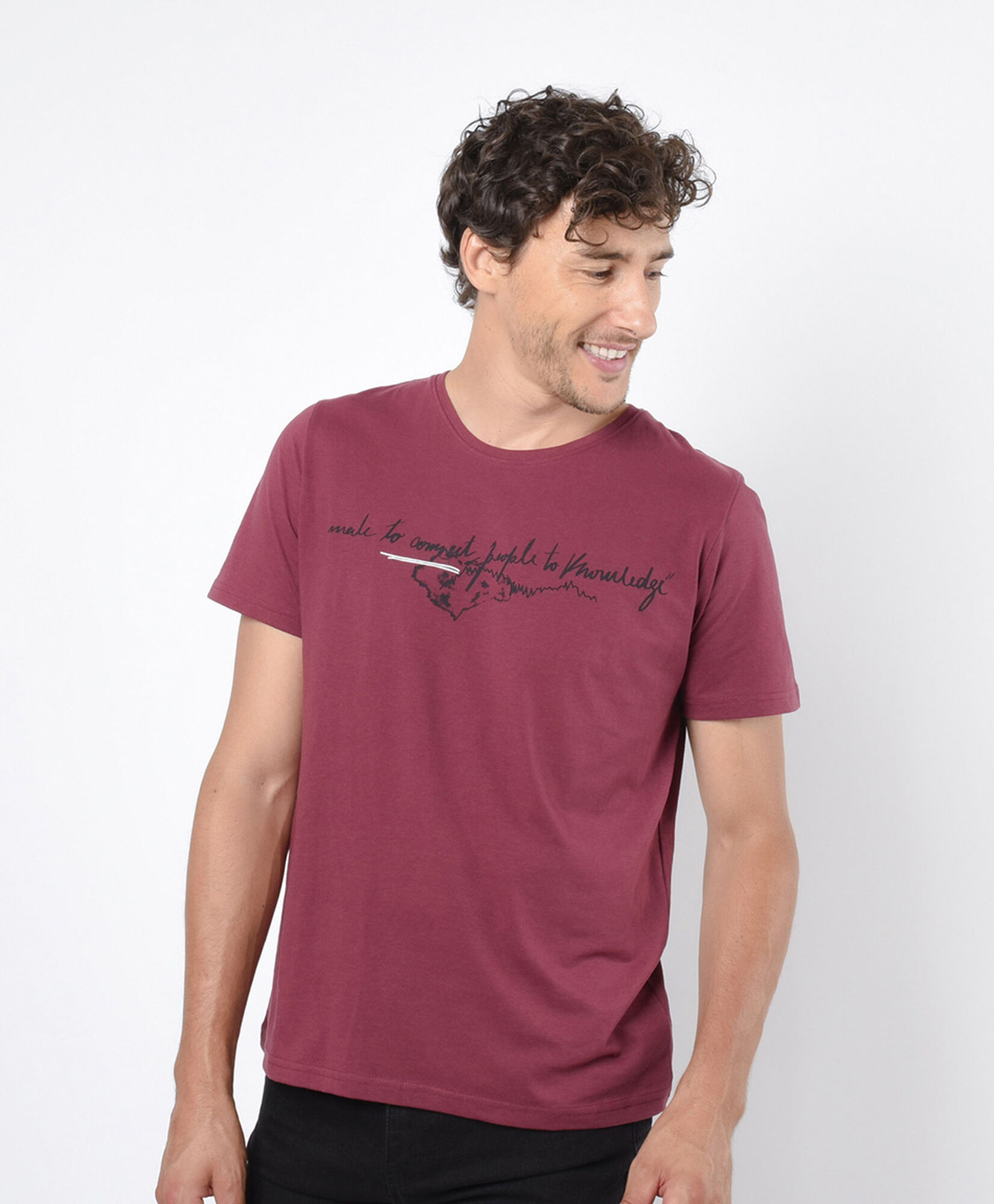 Polera hombre frase doble estampado Polera hombre frase doble estampado