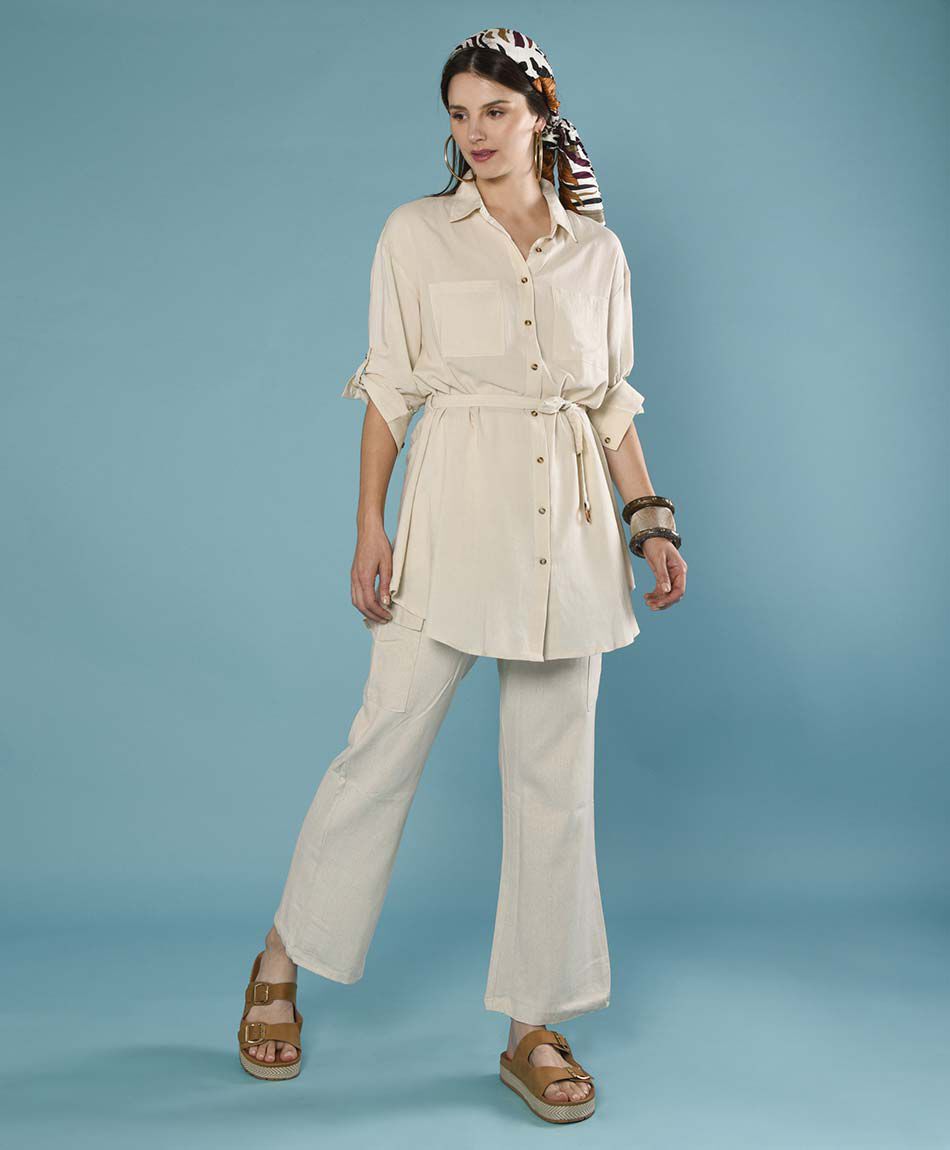 Blusa extralarga manga al codo