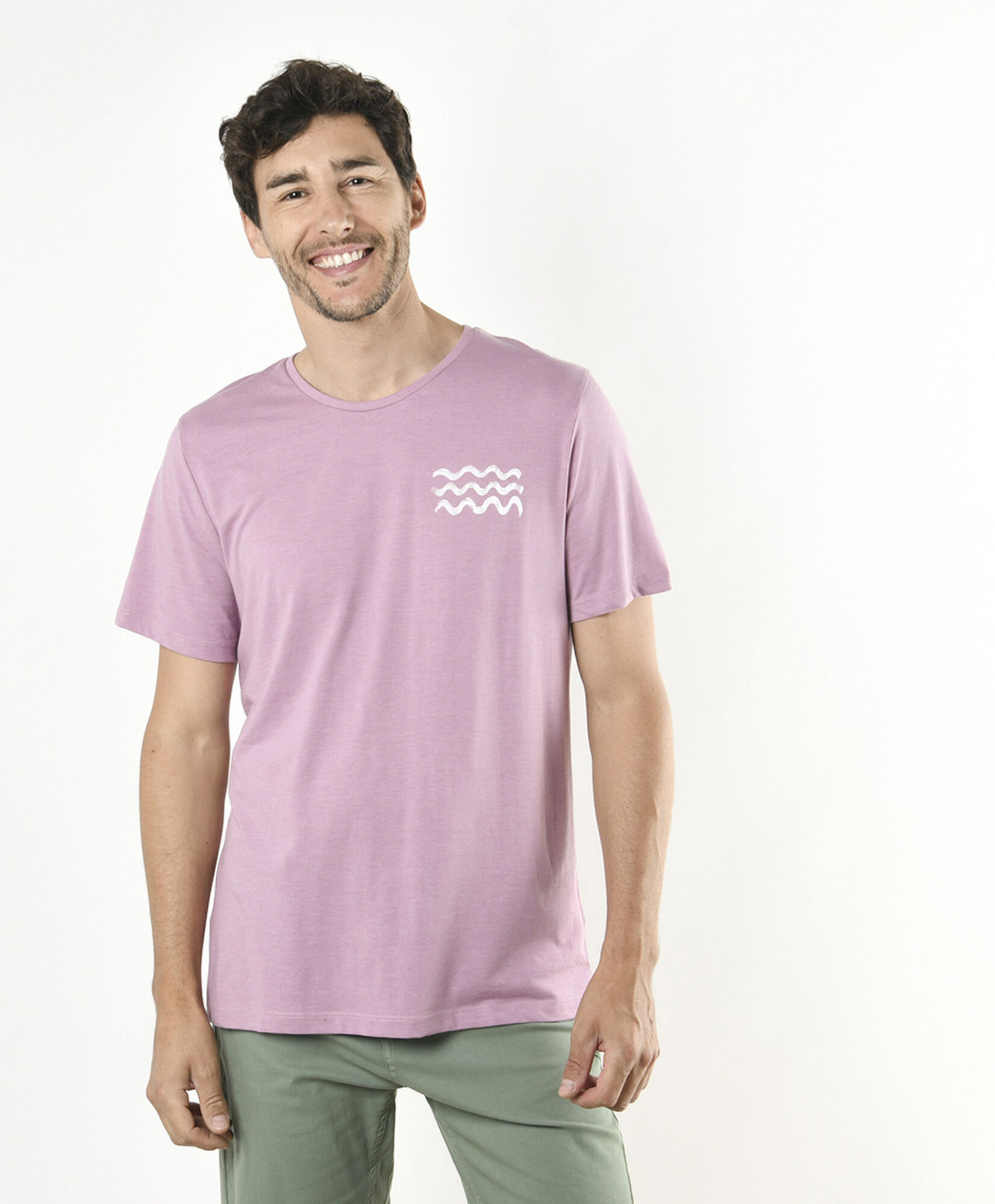 Polera hombre doble estampado olas Polera hombre doble estampado olas