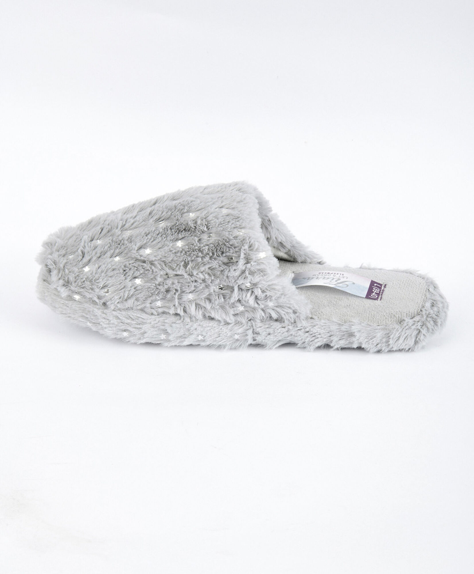 Pantufla mujer brillos gris Pantufla mujer brillos gris
