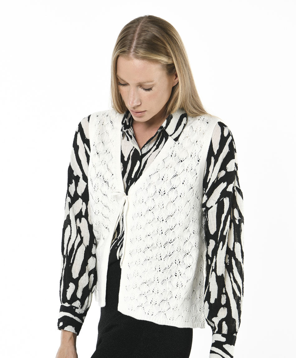 Vest mujer tejido lazo frontal