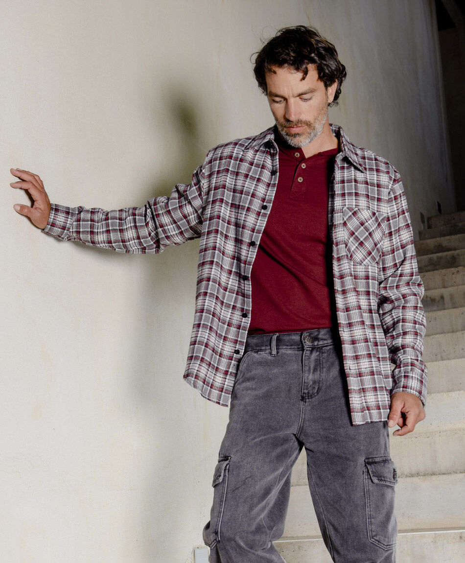 Camisa hombre franela cuadros
