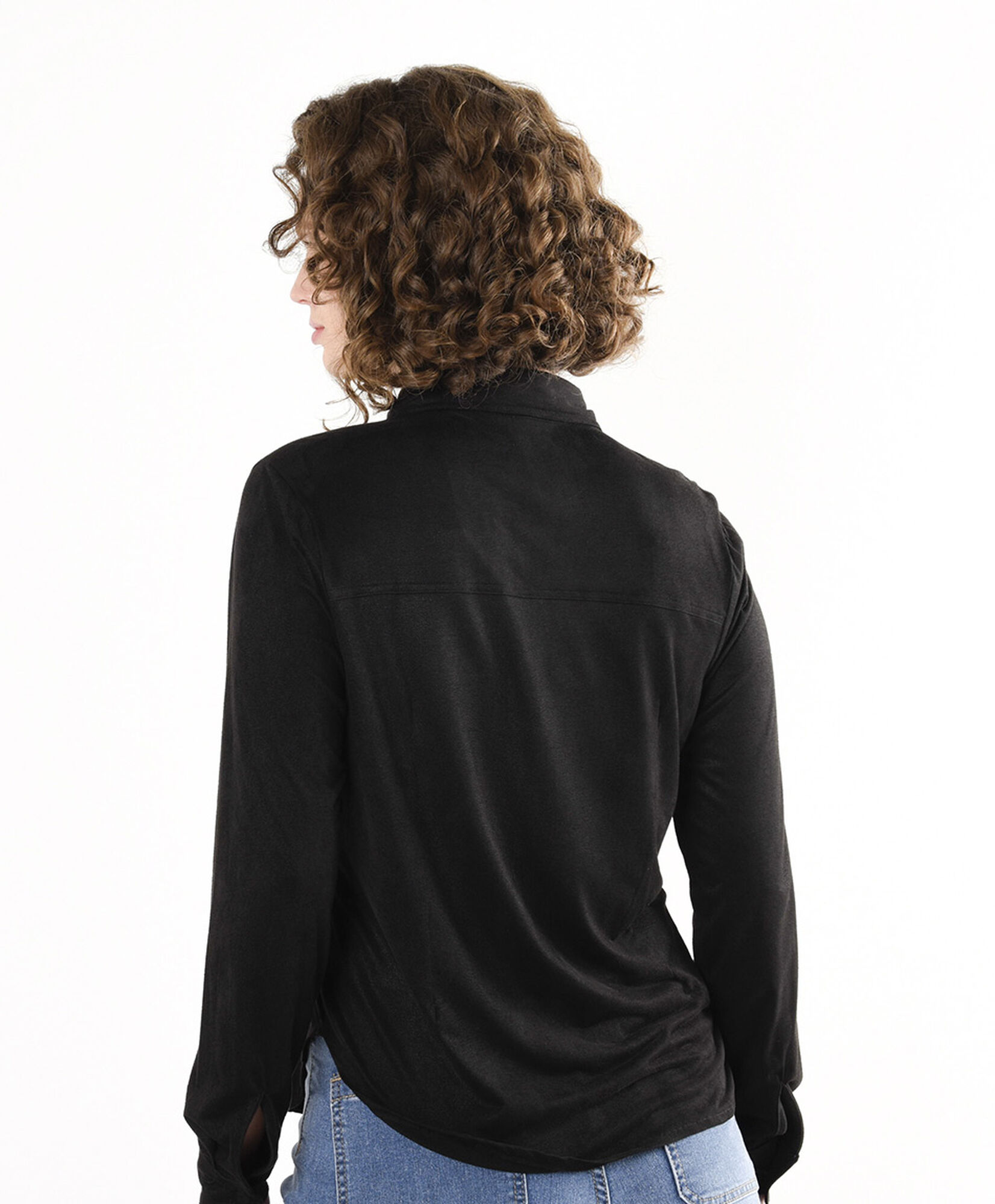 Blusa mujer lisa gamuza negra Blusa mujer lisa gamuza negra