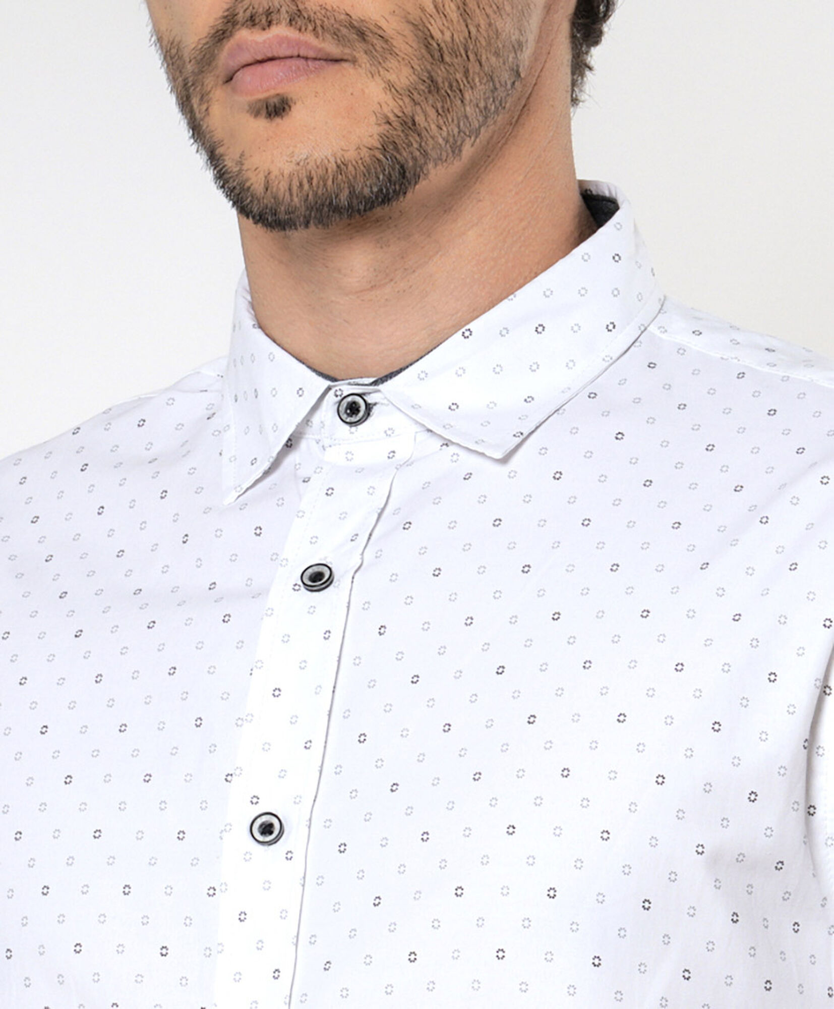 Camisa hombre mini print manga corta Camisa hombre mini print manga corta