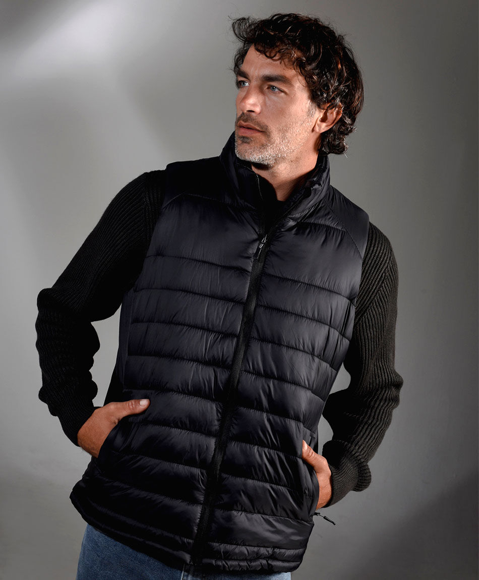 Parka deportiva hombre sin mangas negro