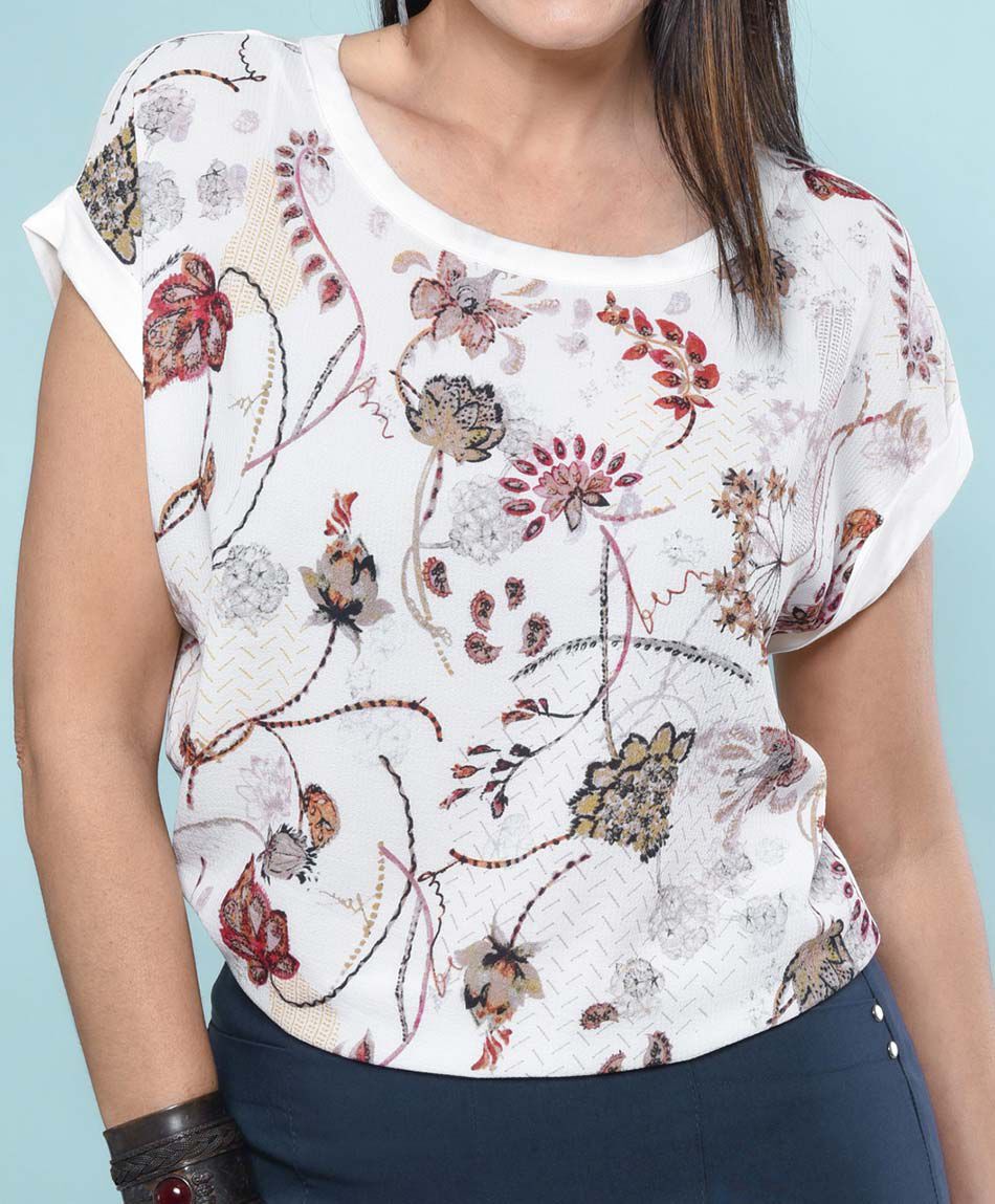 Polera oversize manga mini cuello redondo