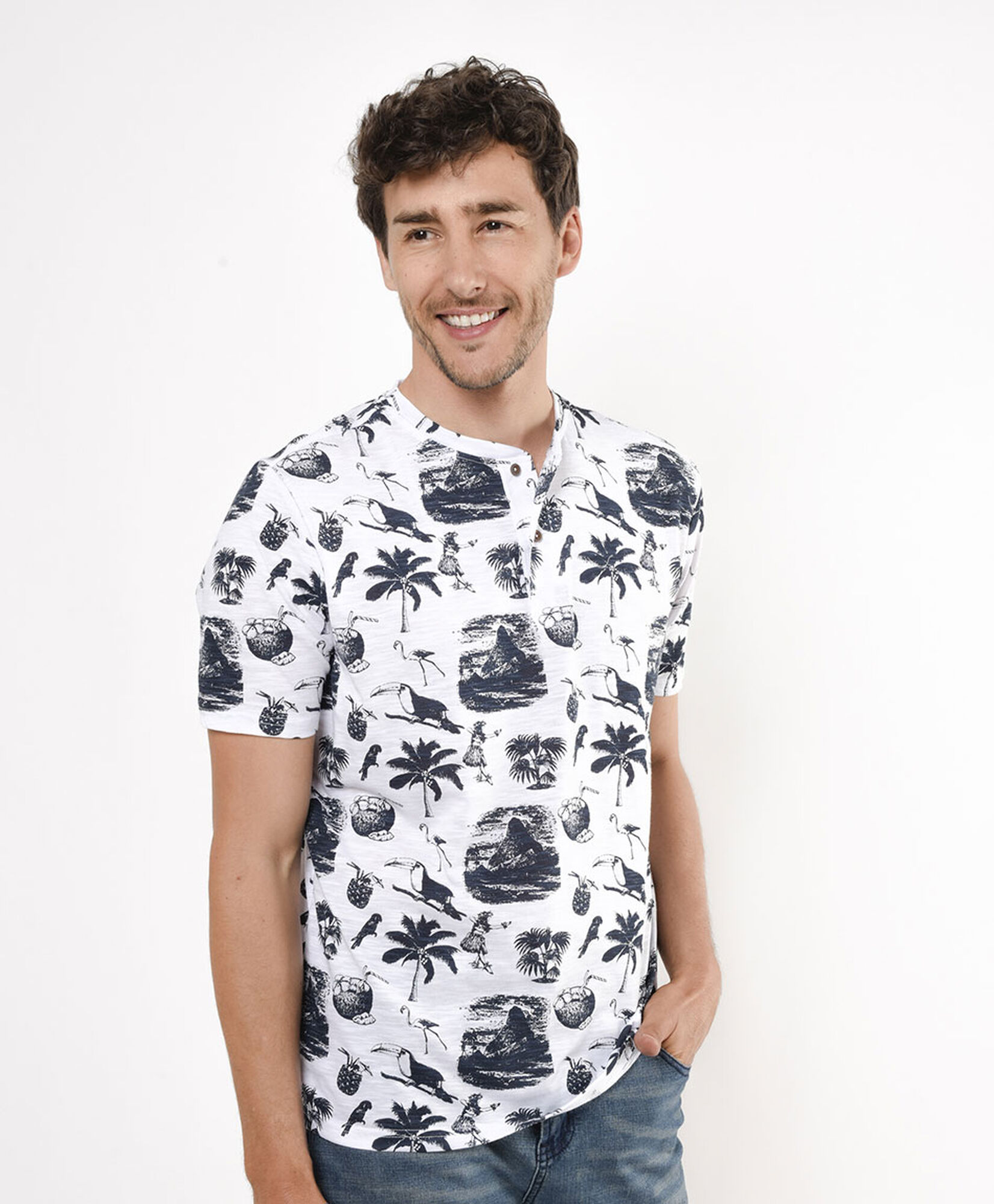 Polera hombre estampado playa Polera hombre estampado playa
