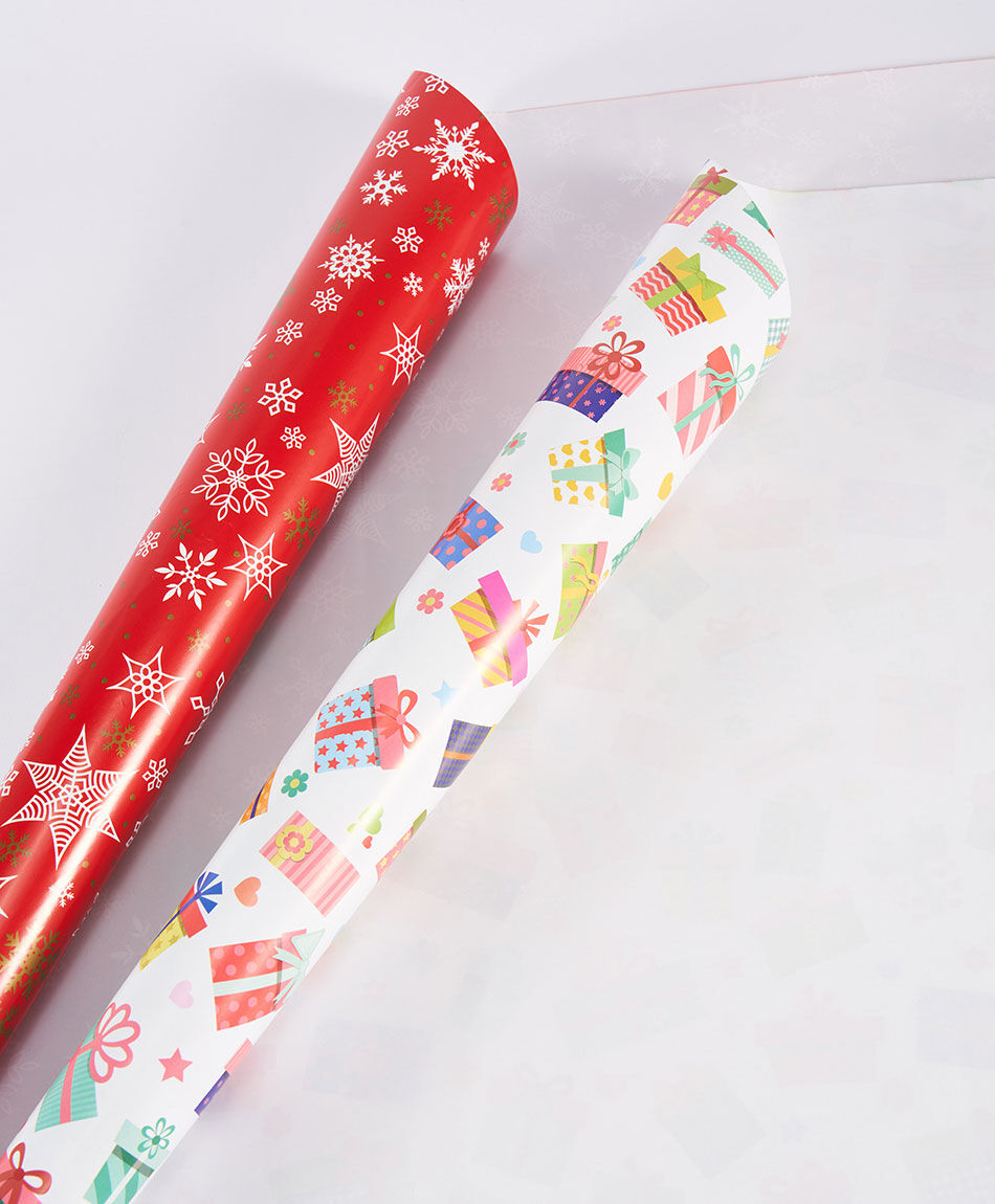 Set 2 papeles de regalo navidad rojo