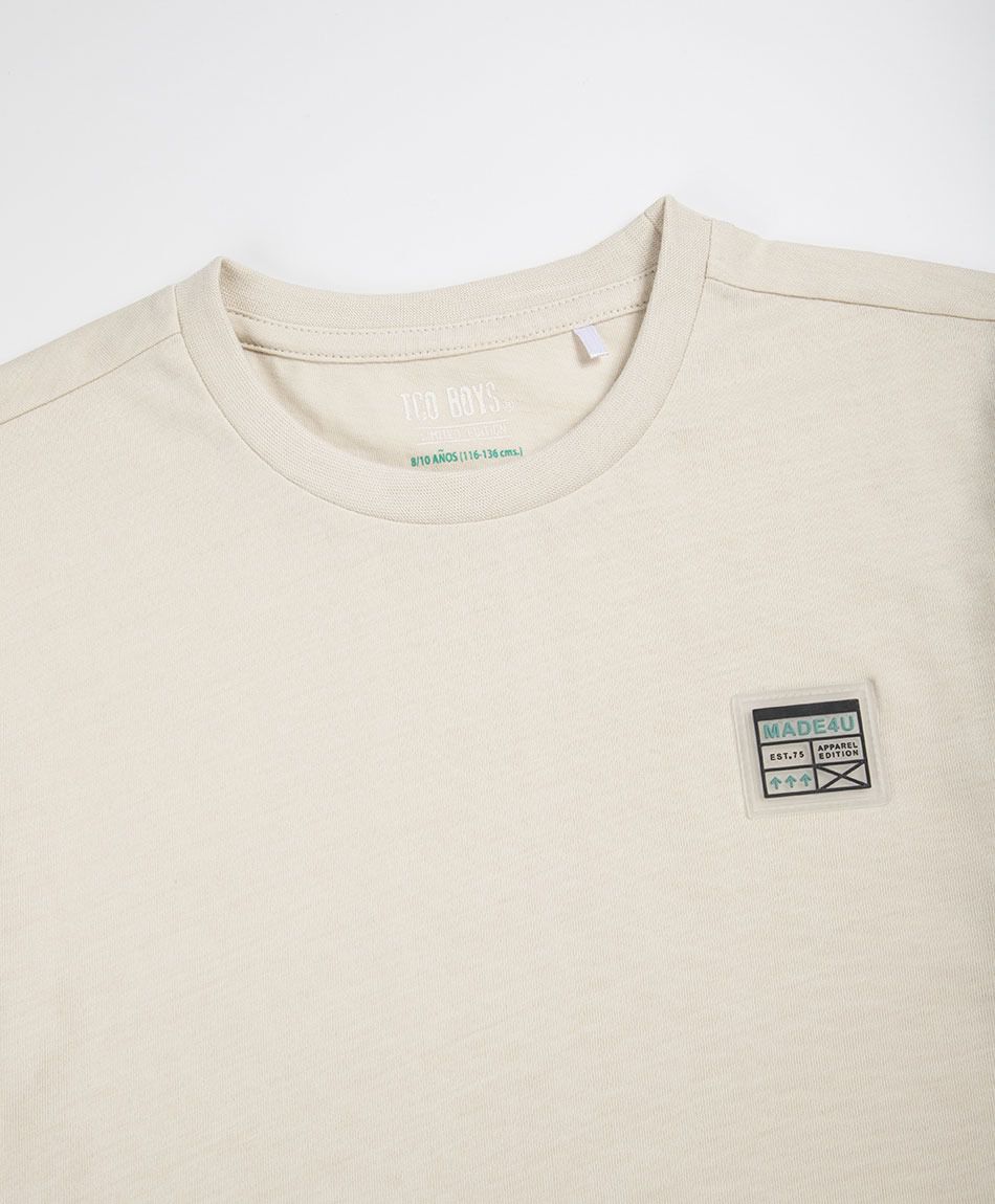 Polera ni&ntilde;o b&aacute;sica beige