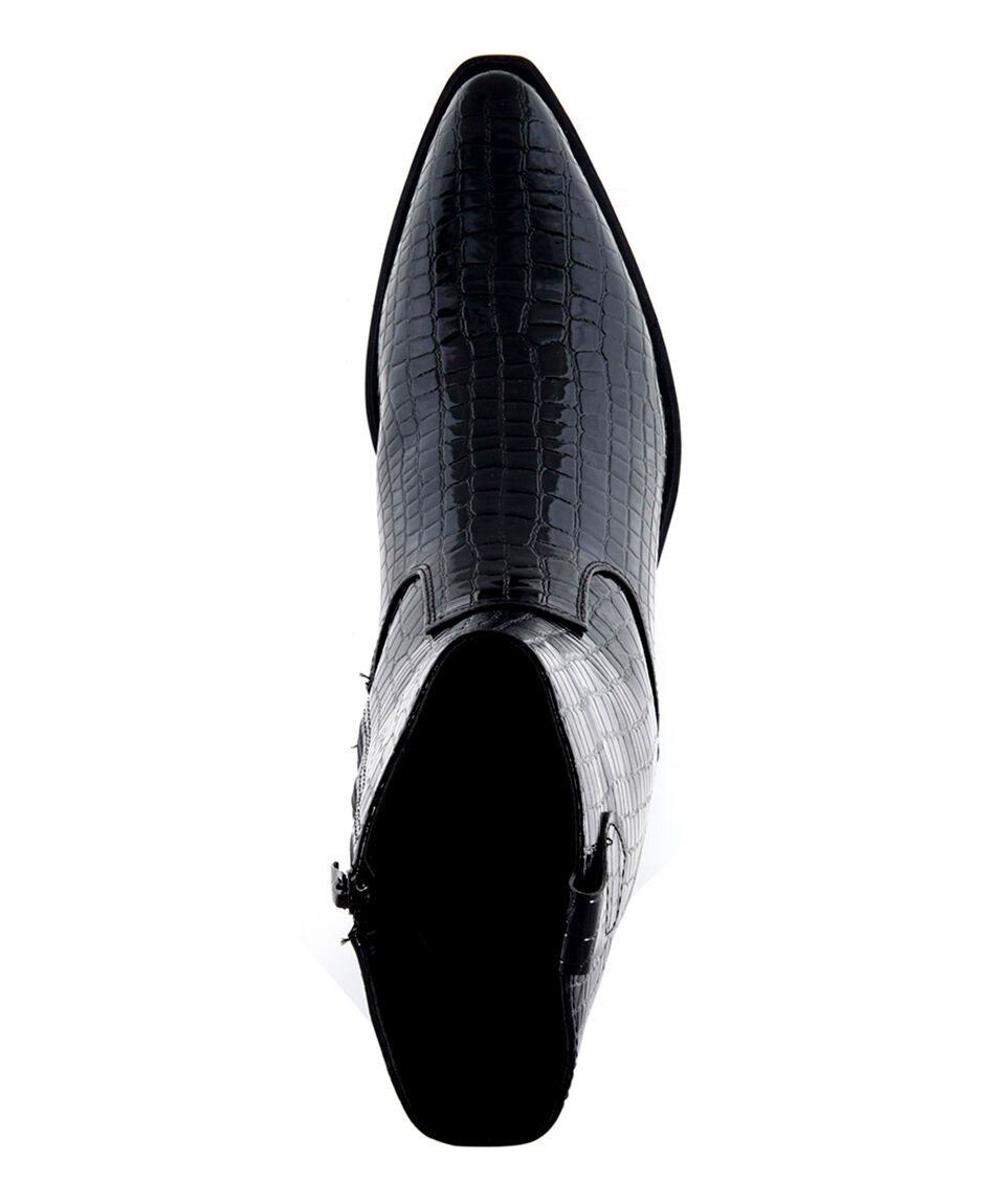 Botin charol croc