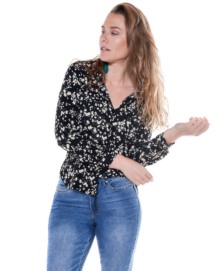 Blusa camisera estampada