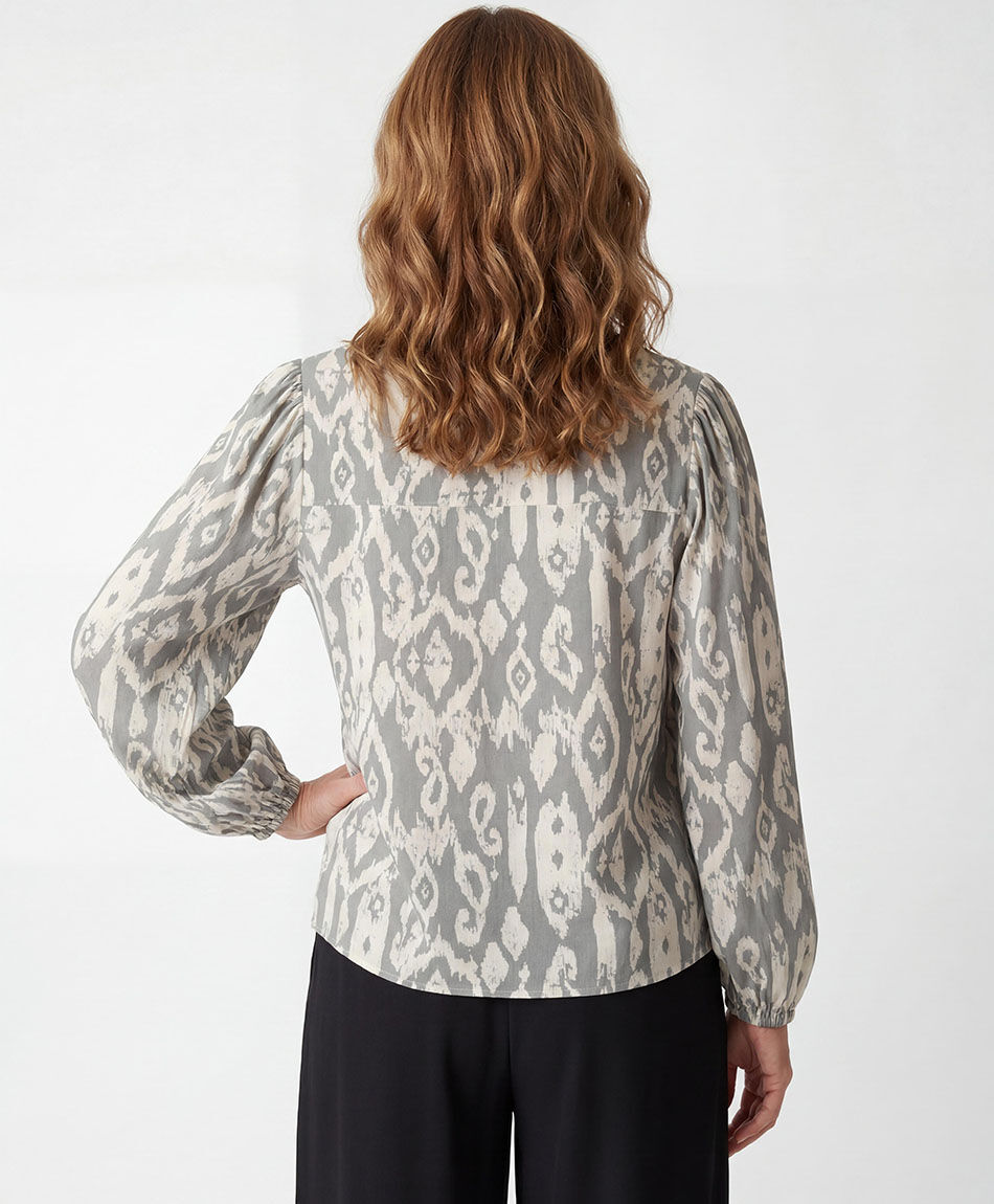 Blusa mujer figuras cuello mao