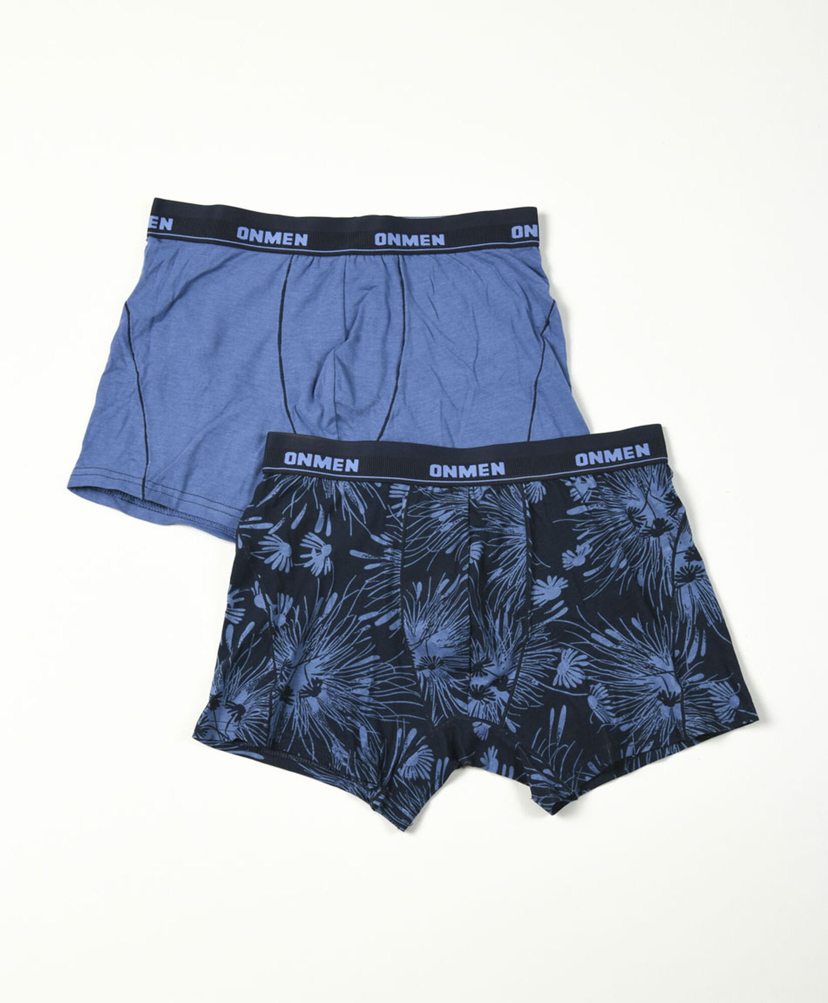 Pack 2 boxer hombre floreado y liso Pack 2 boxer hombre floreado y liso