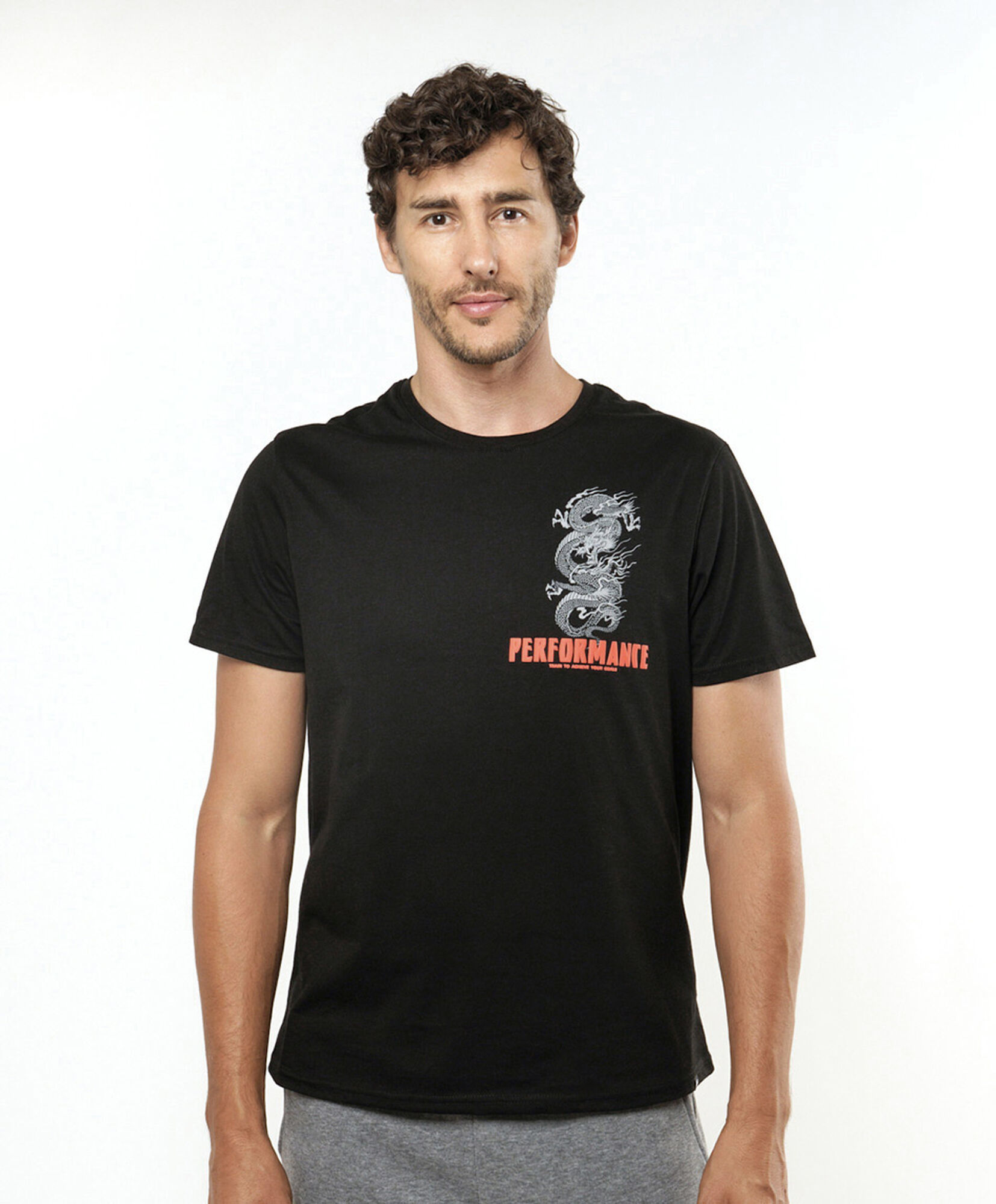 Polera deportiva hombre print dragón Polera deportiva hombre print dragón