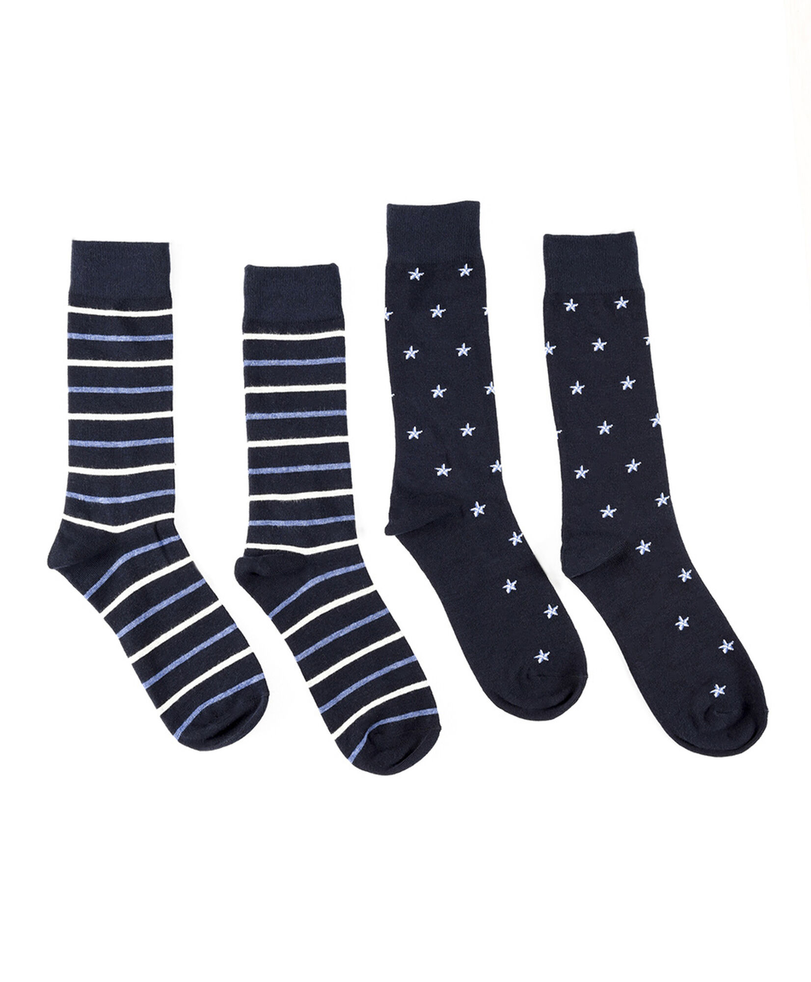 Pack 2 calcetines hombre estrellas y líneas Pack 2 calcetines hombre estrellas y líneas