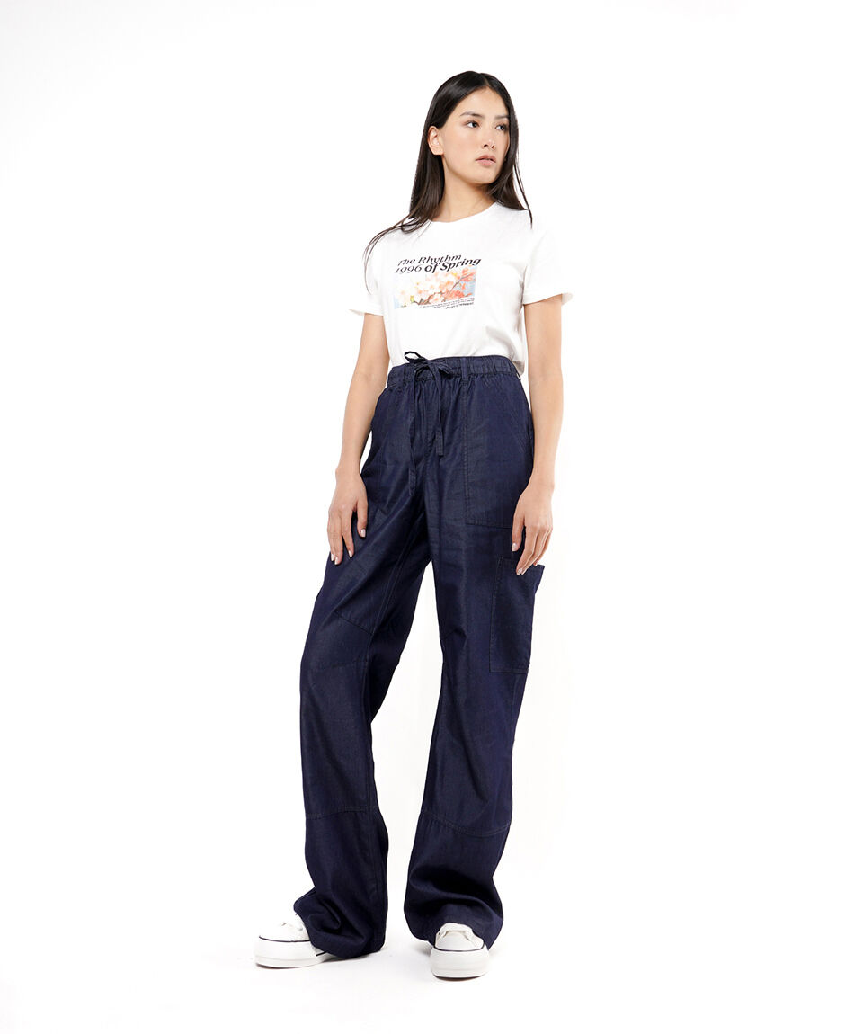 Pantal&oacute;n mujer cargo amarre