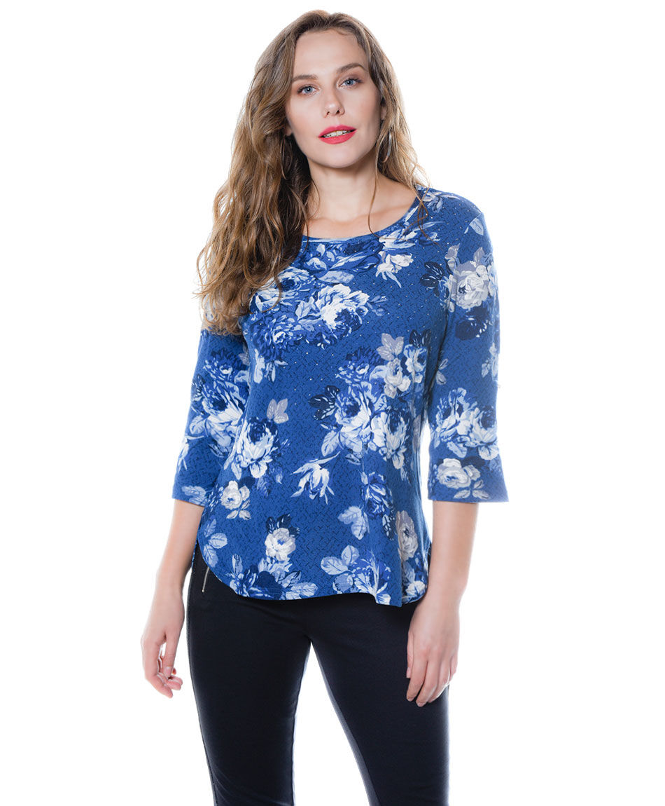 Polera estampada brillitos