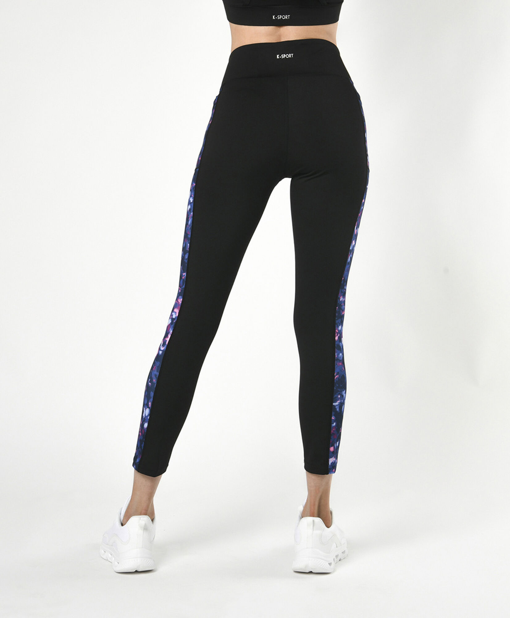Calza deportiva mujer lateral floreado Calza deportiva mujer lateral floreado