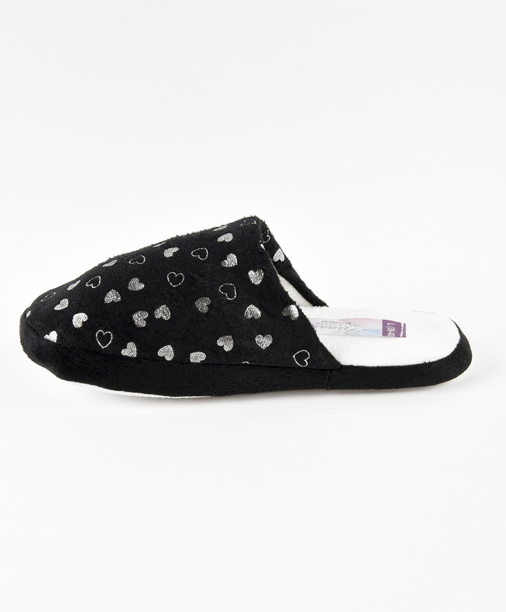 Pantufla mujer corazones plateados Pantufla mujer corazones plateados
