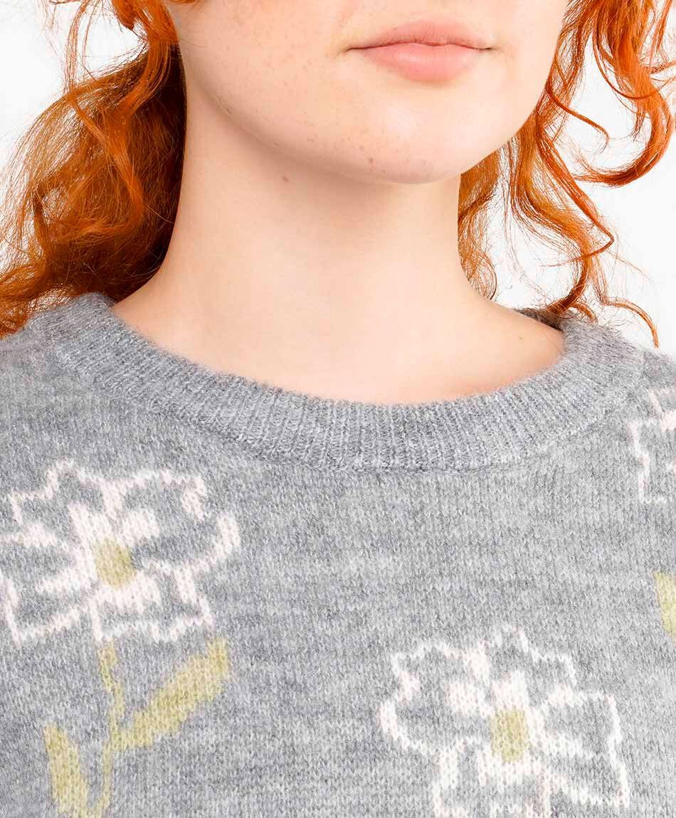 Sweater mujer jacquard floreado