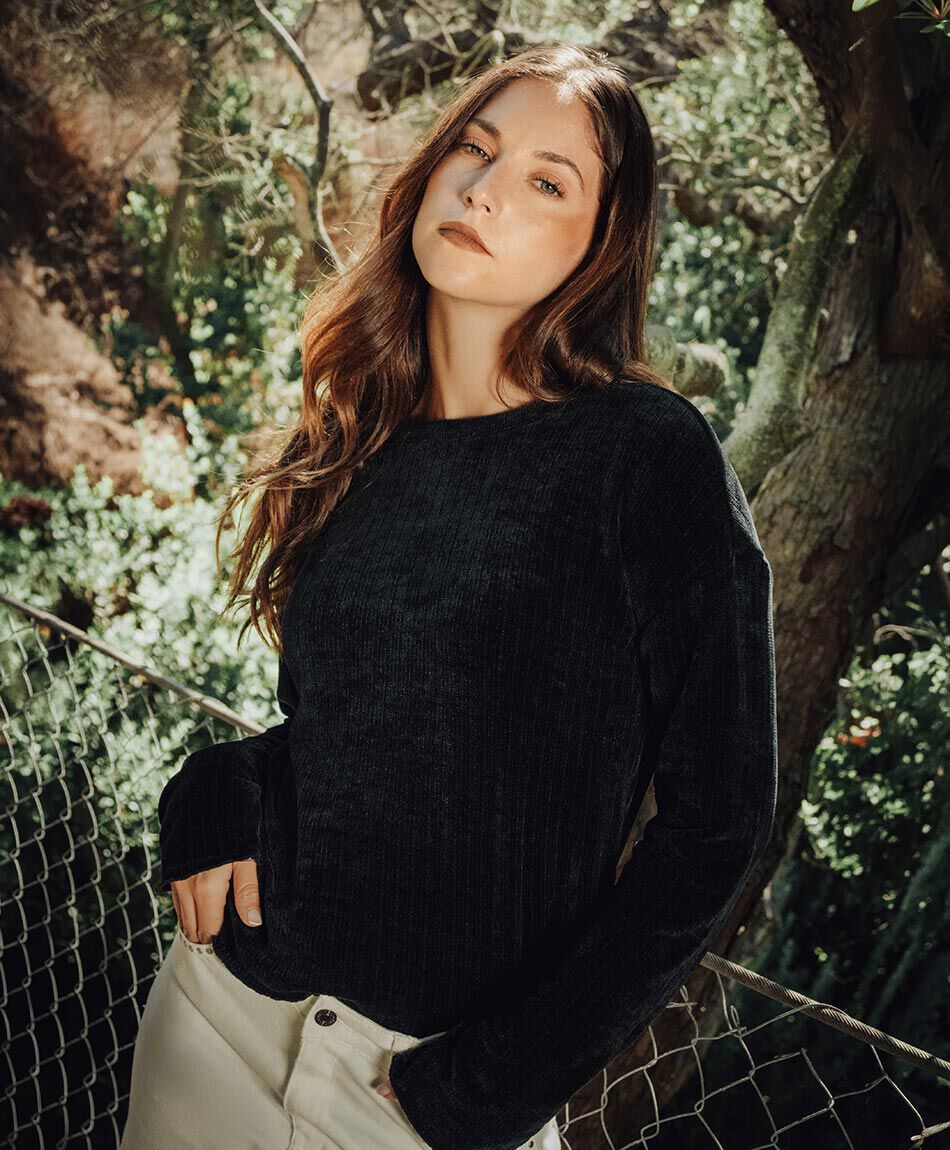 Sweater mujer chenille black