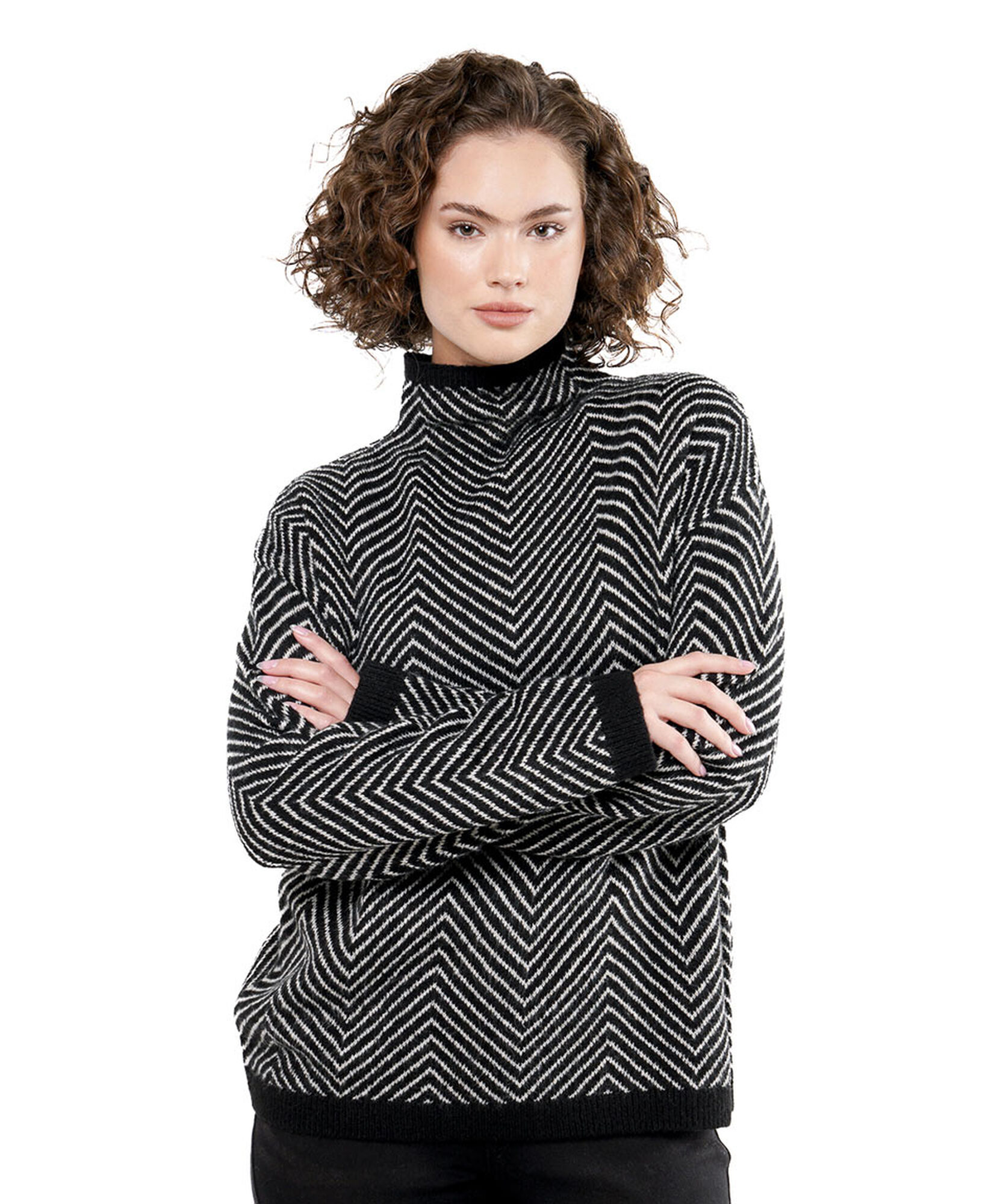 Sweater mujer zigzag cuello alto Sweater mujer zigzag cuello alto