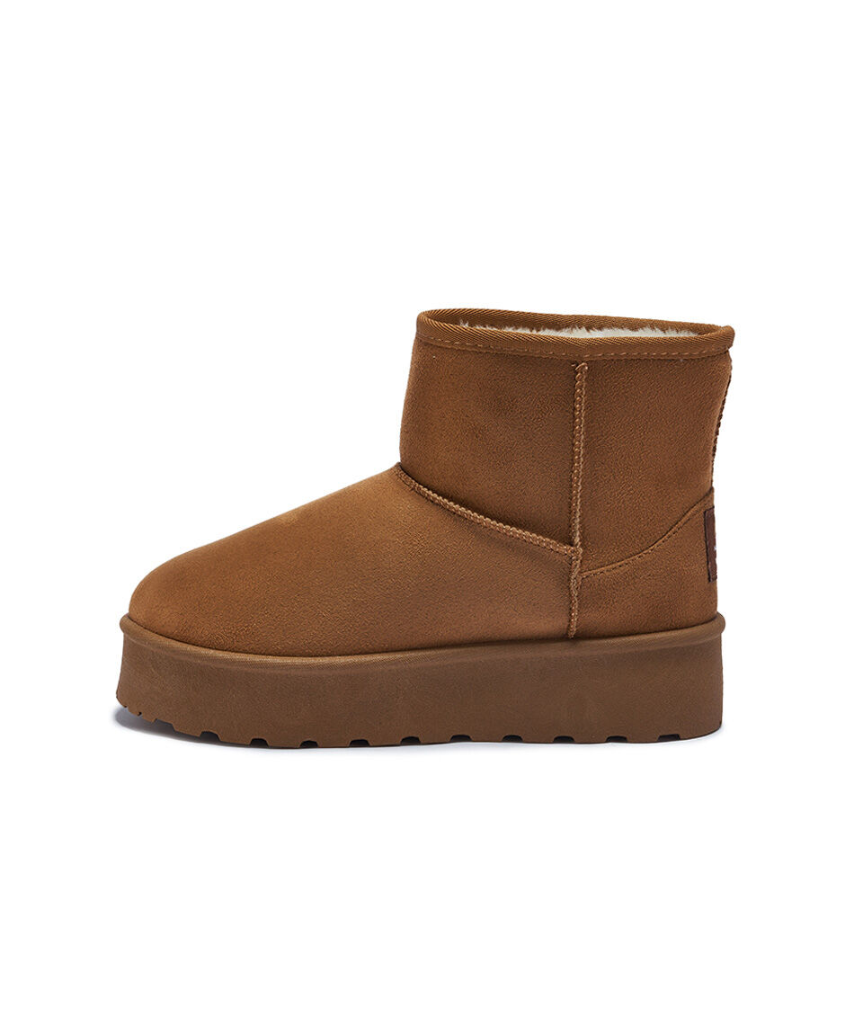 Bota mujer comfy corta camel